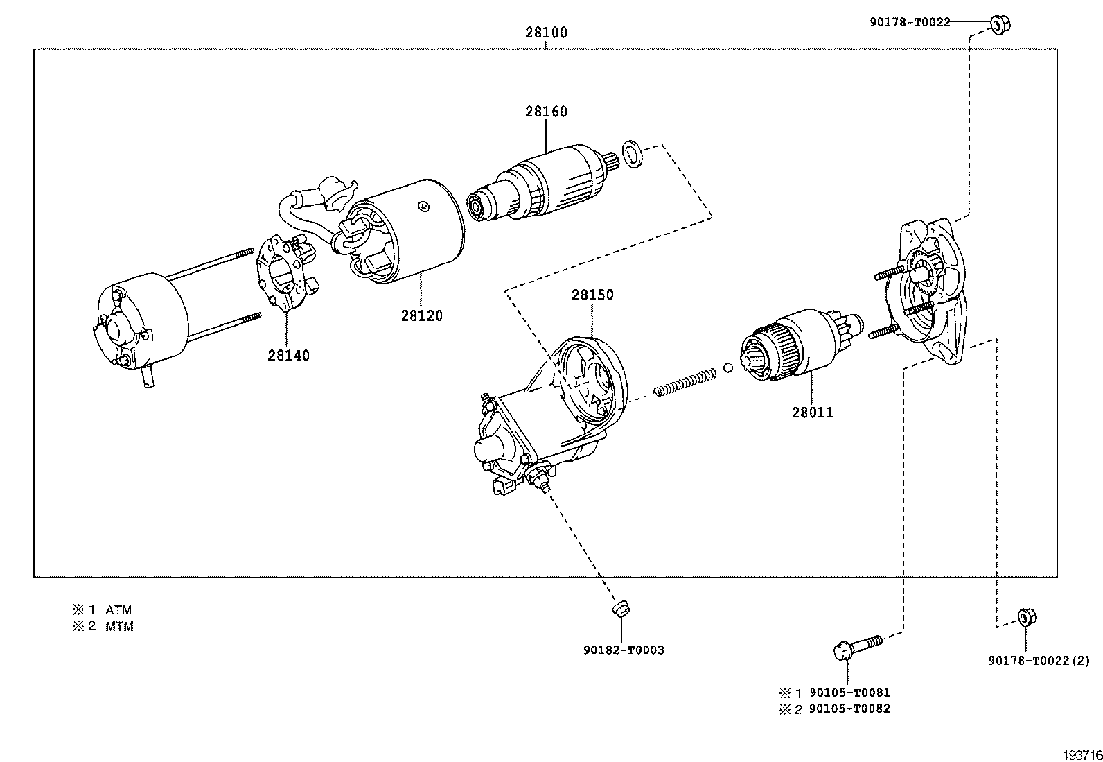 TOYOTA 281000L051 - Стартер autospares.lv