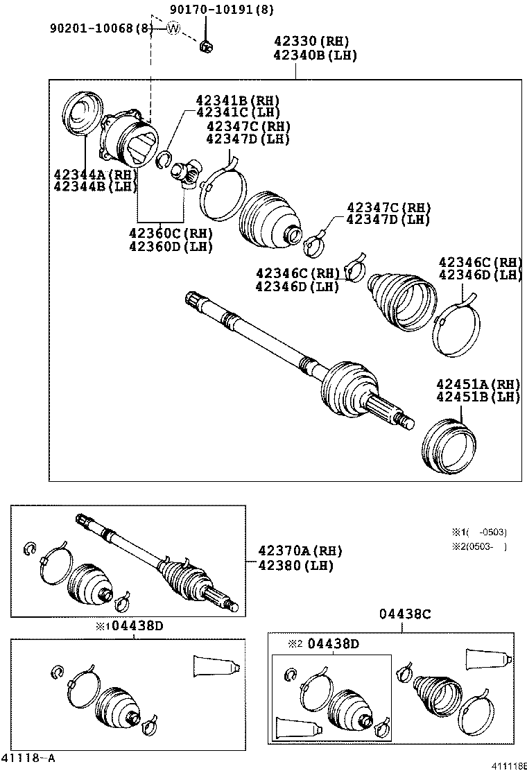 TOYOTA 42370-49075 - Шарнирный комплект, ШРУС, приводной вал autospares.lv