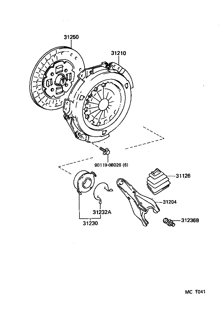 TOYOTA 31250-12391 - Диск сцепления, фрикцион autospares.lv