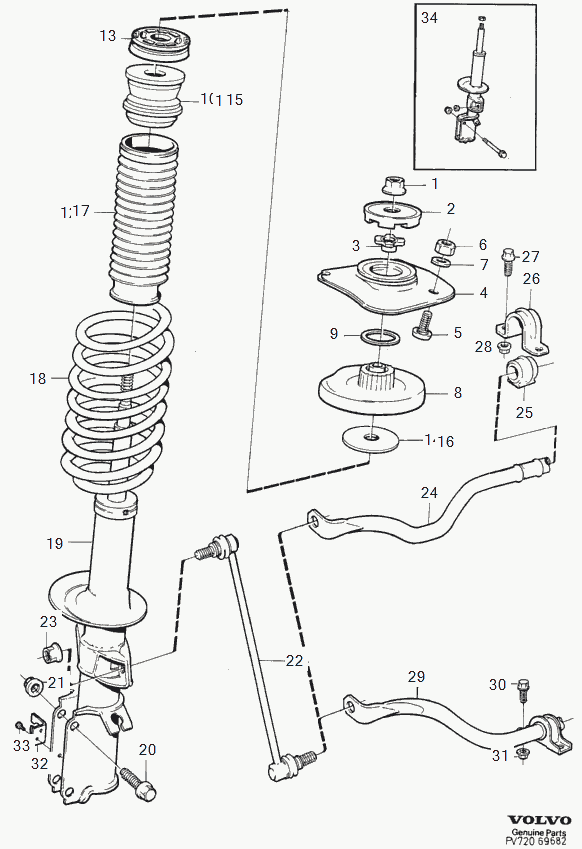 Volvo 30647995 - Тяга / стойка, стабилизатор autospares.lv