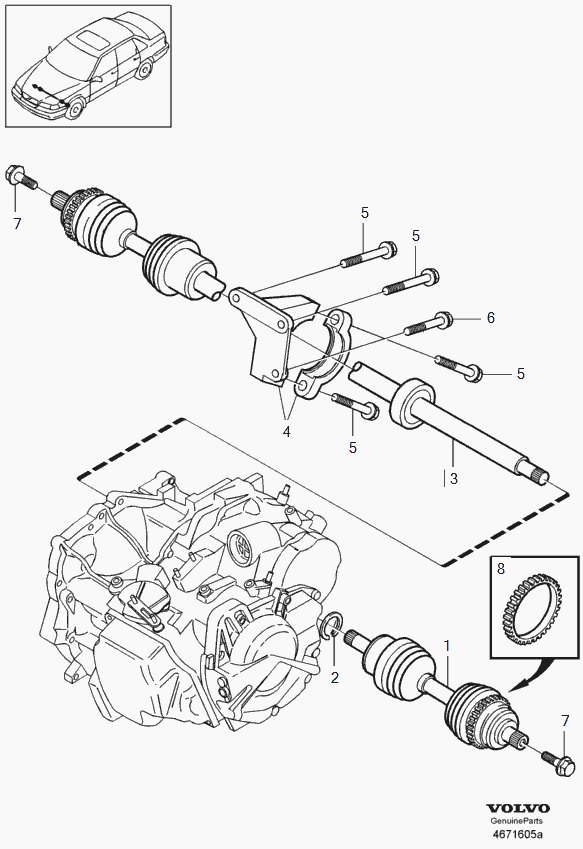 Volvo 8601570 - Шарнирный комплект, ШРУС, приводной вал autospares.lv