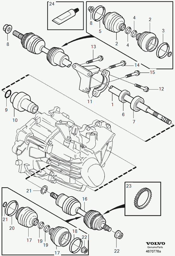 Volvo 8111304 - Шарнирный комплект, ШРУС, приводной вал autospares.lv