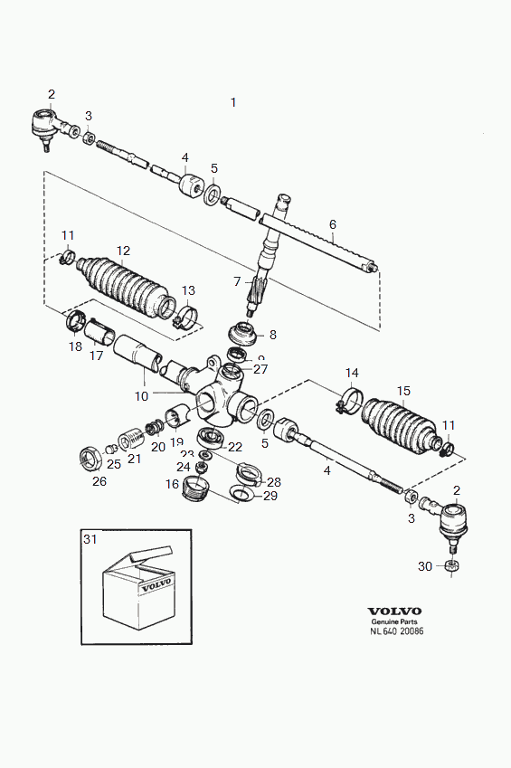 Volvo 3 410 369* - Осевой шарнир, рулевая тяга autospares.lv