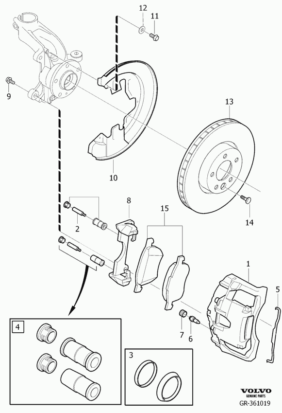 Volvo 30769061 - Дисковый тормозной механизм, комплект autospares.lv