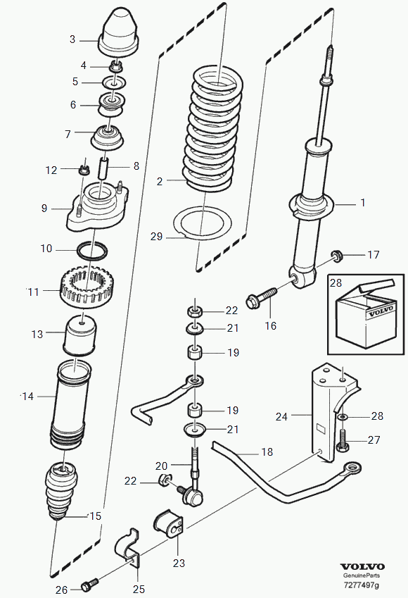 Volvo 308 748 87 - Опора стойки амортизатора, подушка autospares.lv