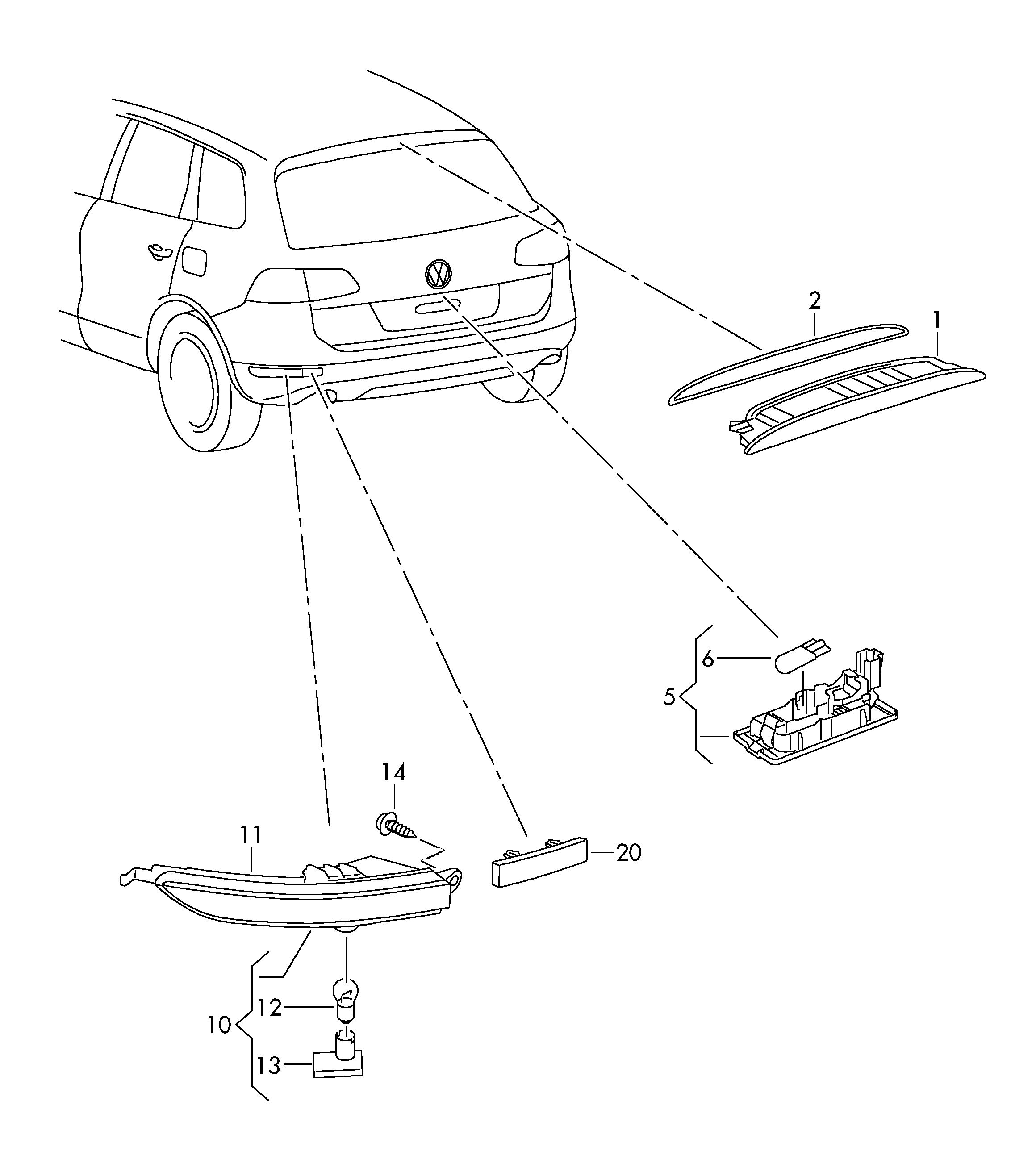 Seat 5N0943021 - Фонарь освещения номерного знака autospares.lv