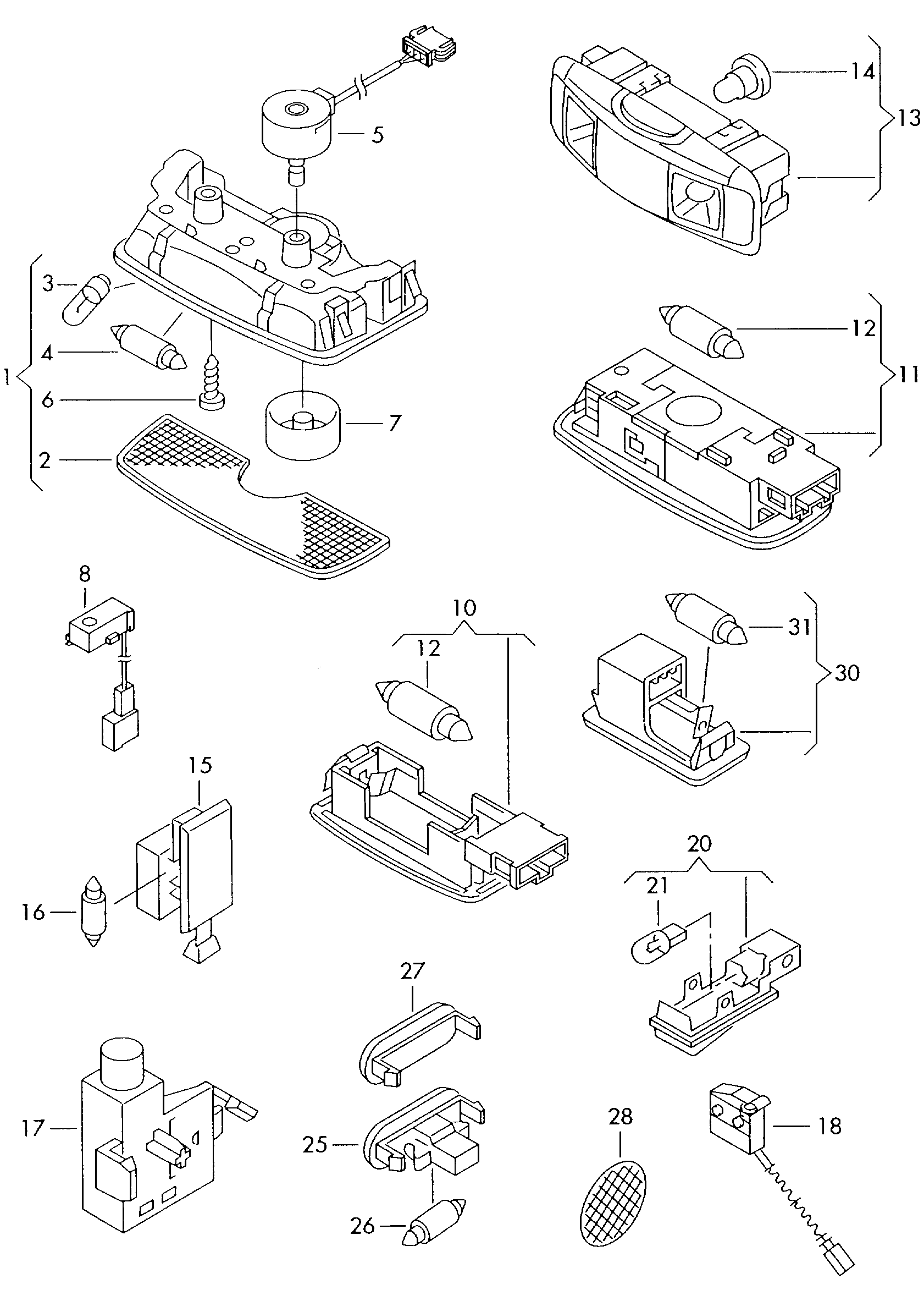 VW 1J0 947 411 E - Освещение проема двери autospares.lv