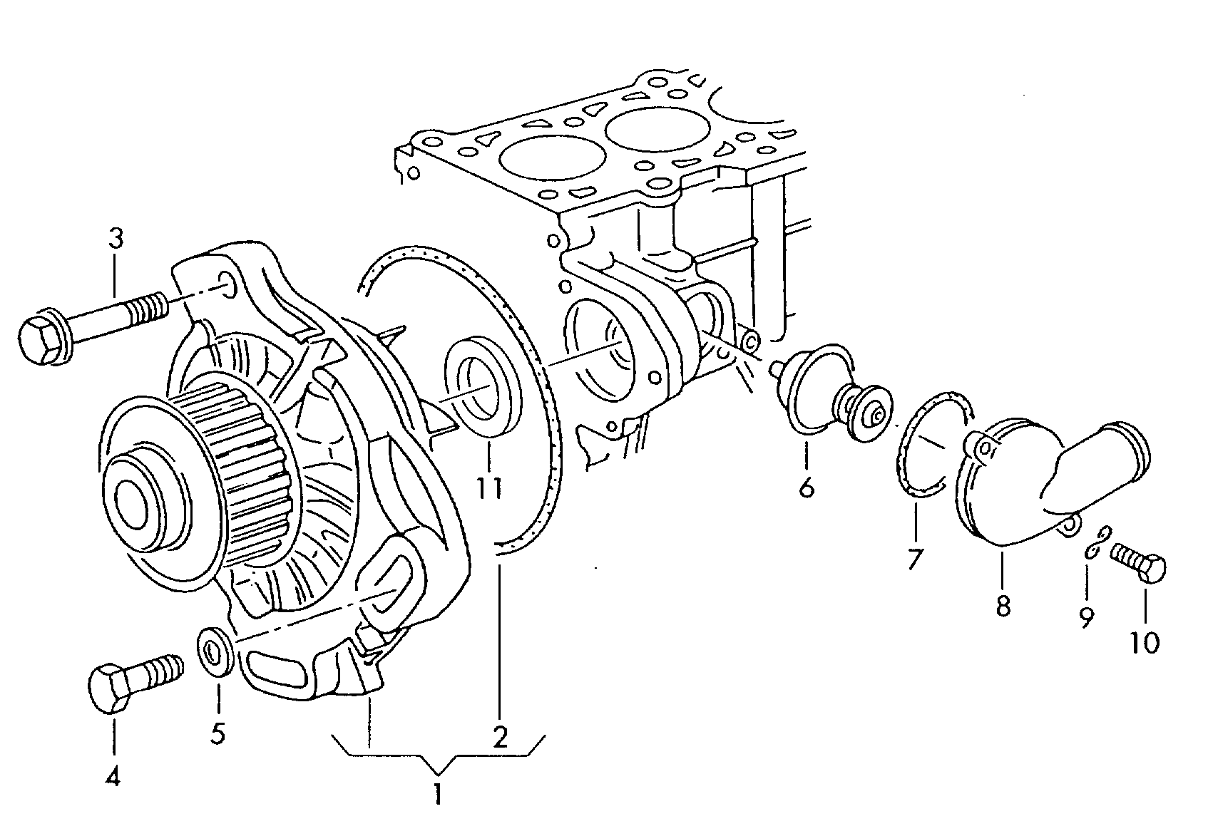 VW 023 121 004 X - Водяной насос autospares.lv