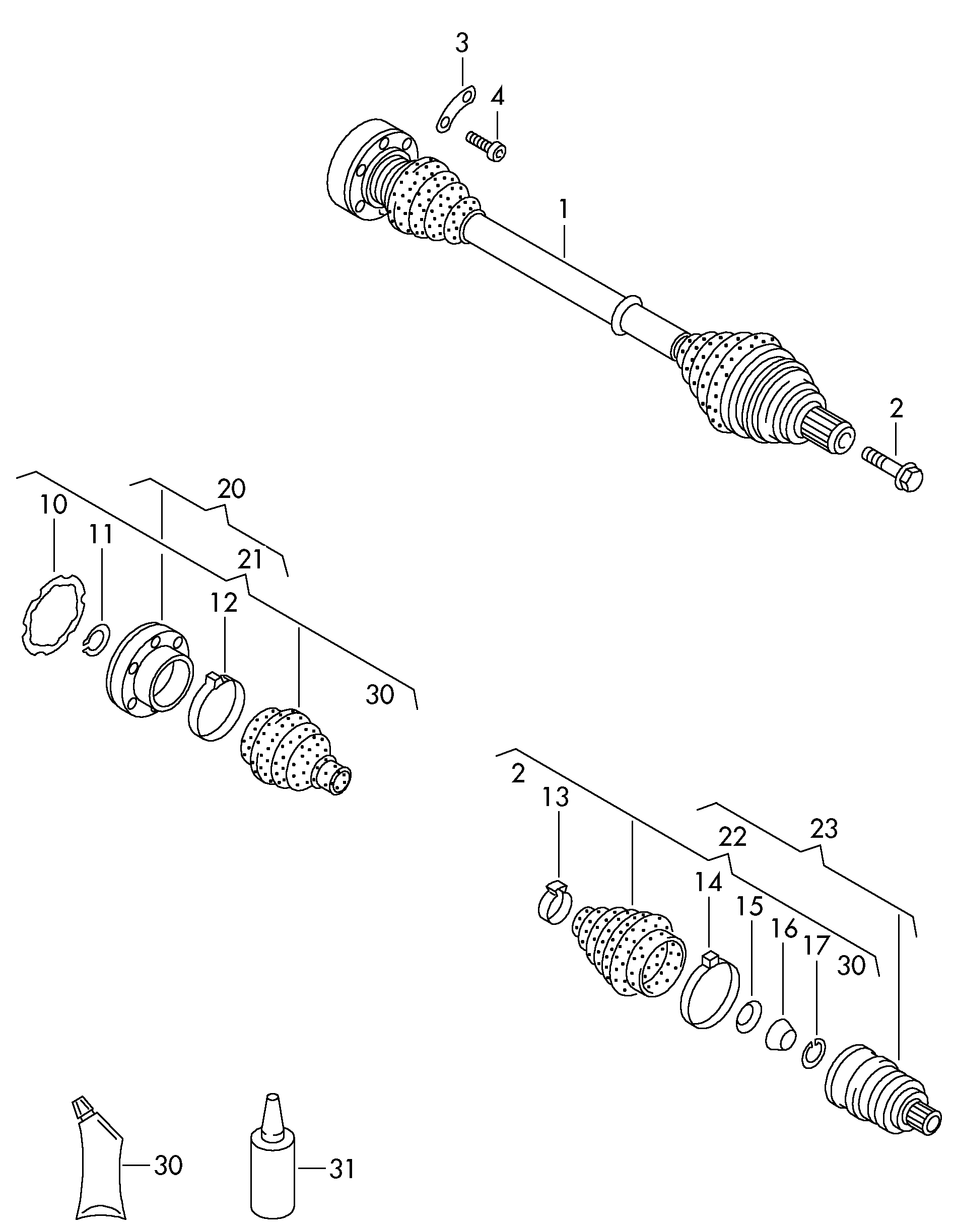 VW 701 407 449DX - Приводной вал autospares.lv