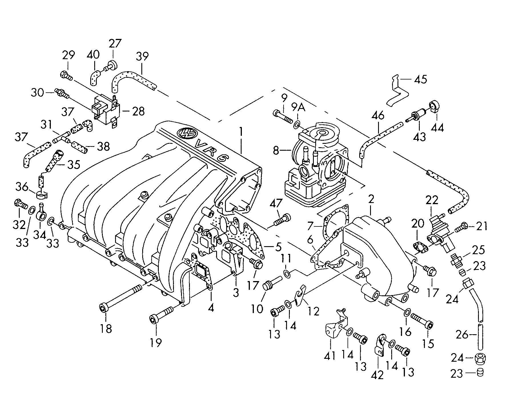 VW 2D0 129 737A - Шланг разрежения, тормозная система autospares.lv