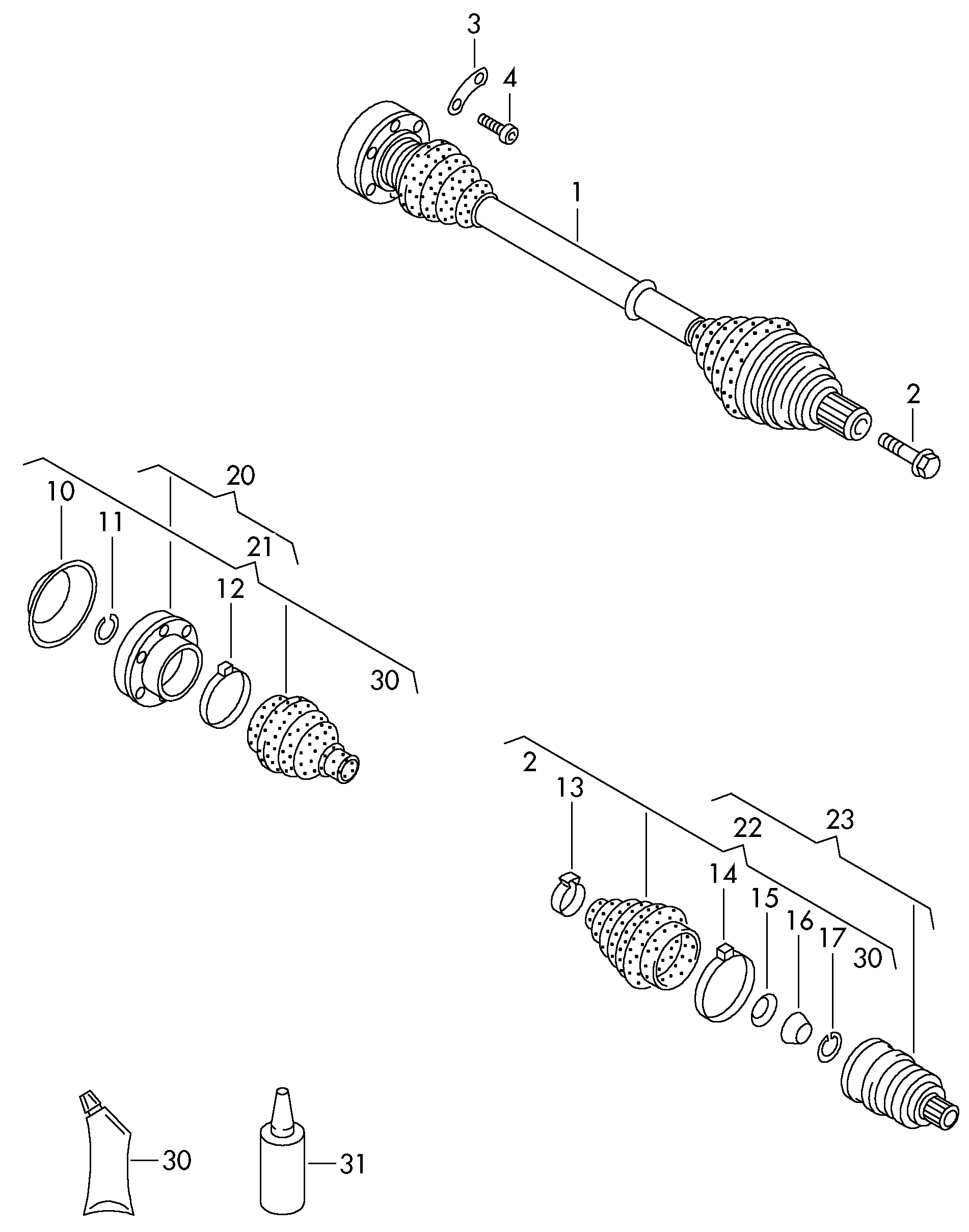 VAG JZW 407 451 JX - Шарнирный комплект, ШРУС, приводной вал autospares.lv