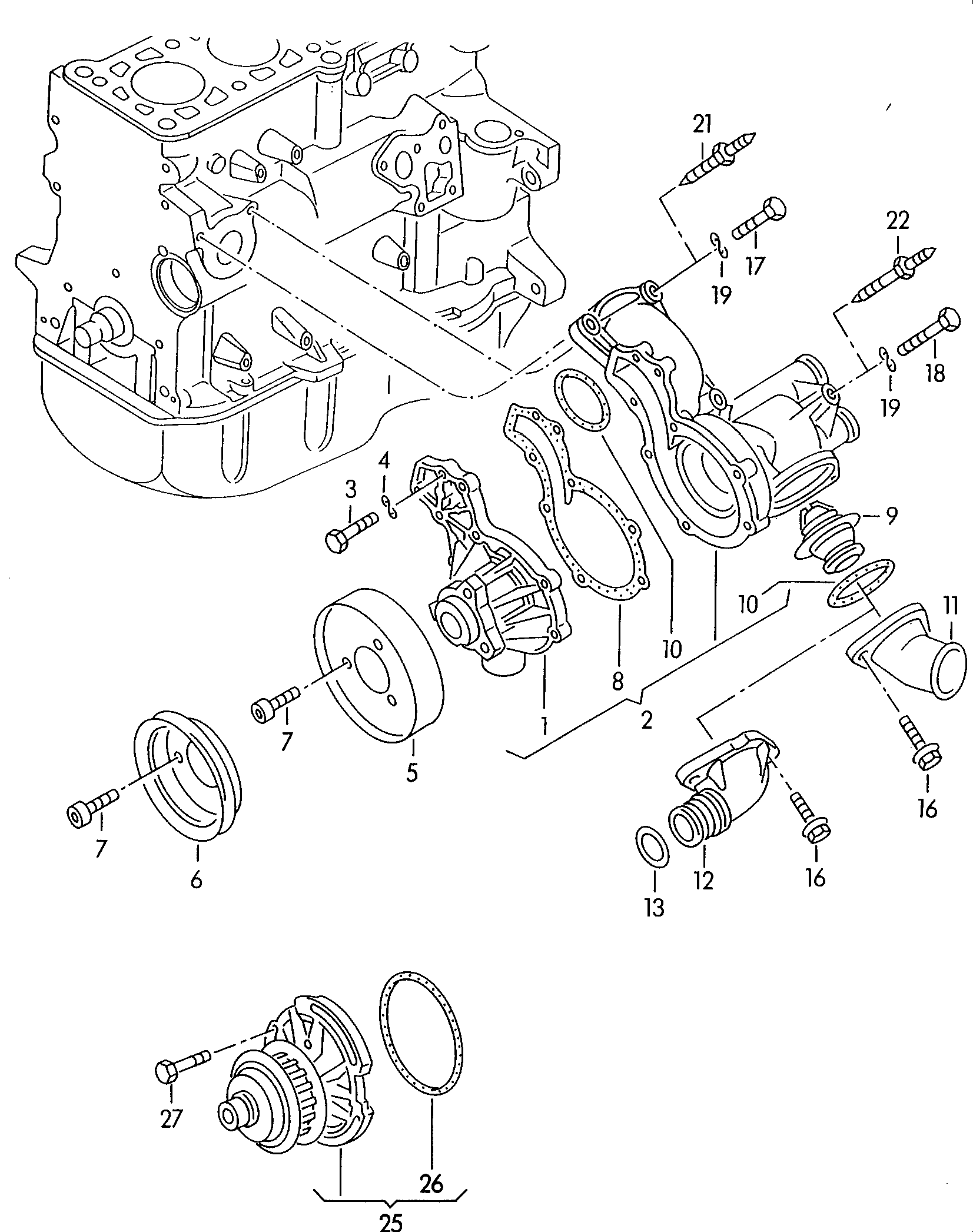 AUDI 037 121 113 - Термостат охлаждающей жидкости / корпус autospares.lv