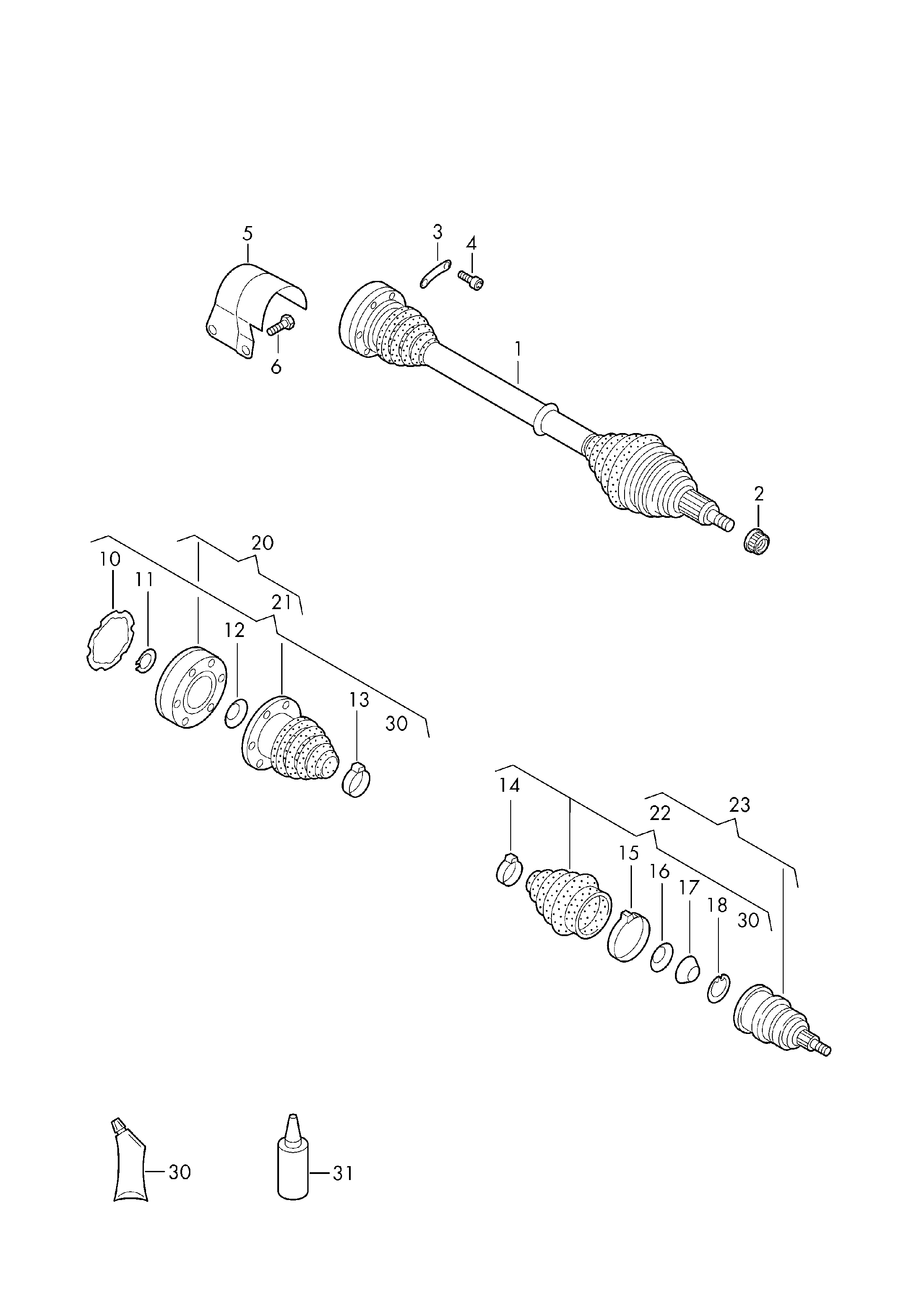 Skoda 1H0407271CX - Шарнирный комплект, ШРУС, приводной вал autospares.lv