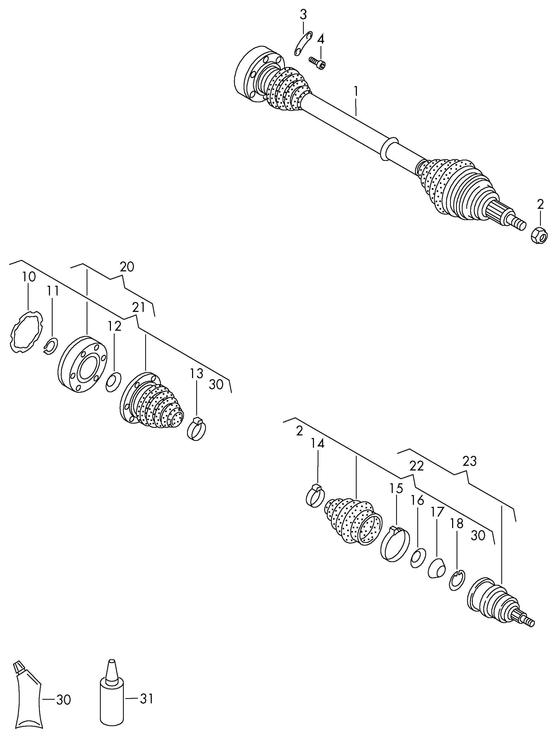 Skoda 1K0 498 103 X - Шарнирный комплект, ШРУС, приводной вал autospares.lv