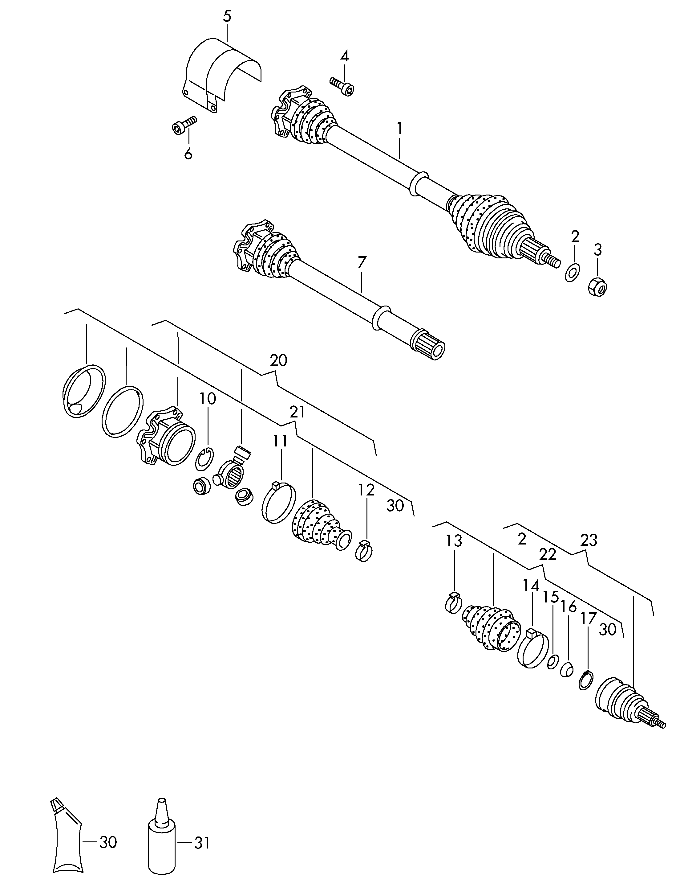 VAG JZW 407 451 FX - Приводной вал autospares.lv