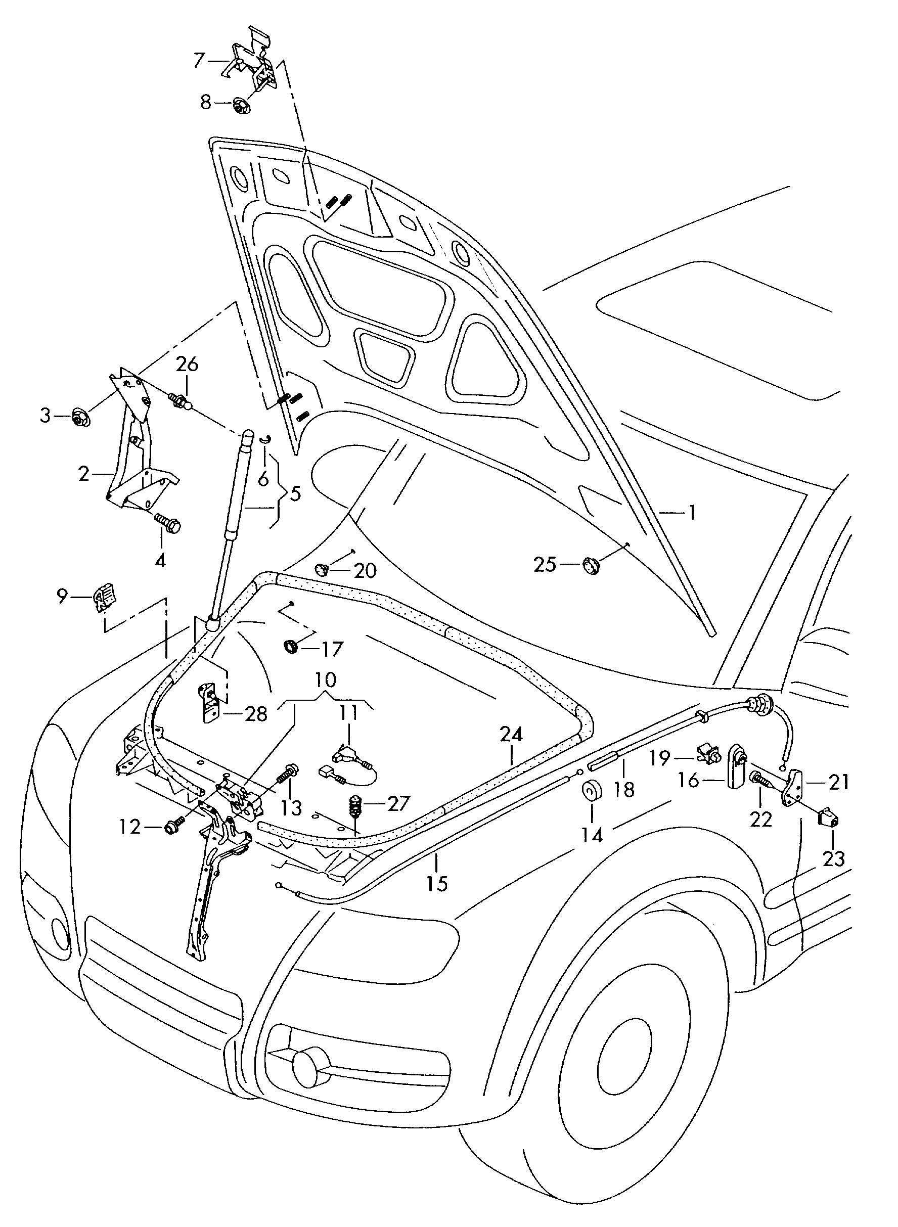 Seat 7L6823359B - Газовая пружина, капот autospares.lv