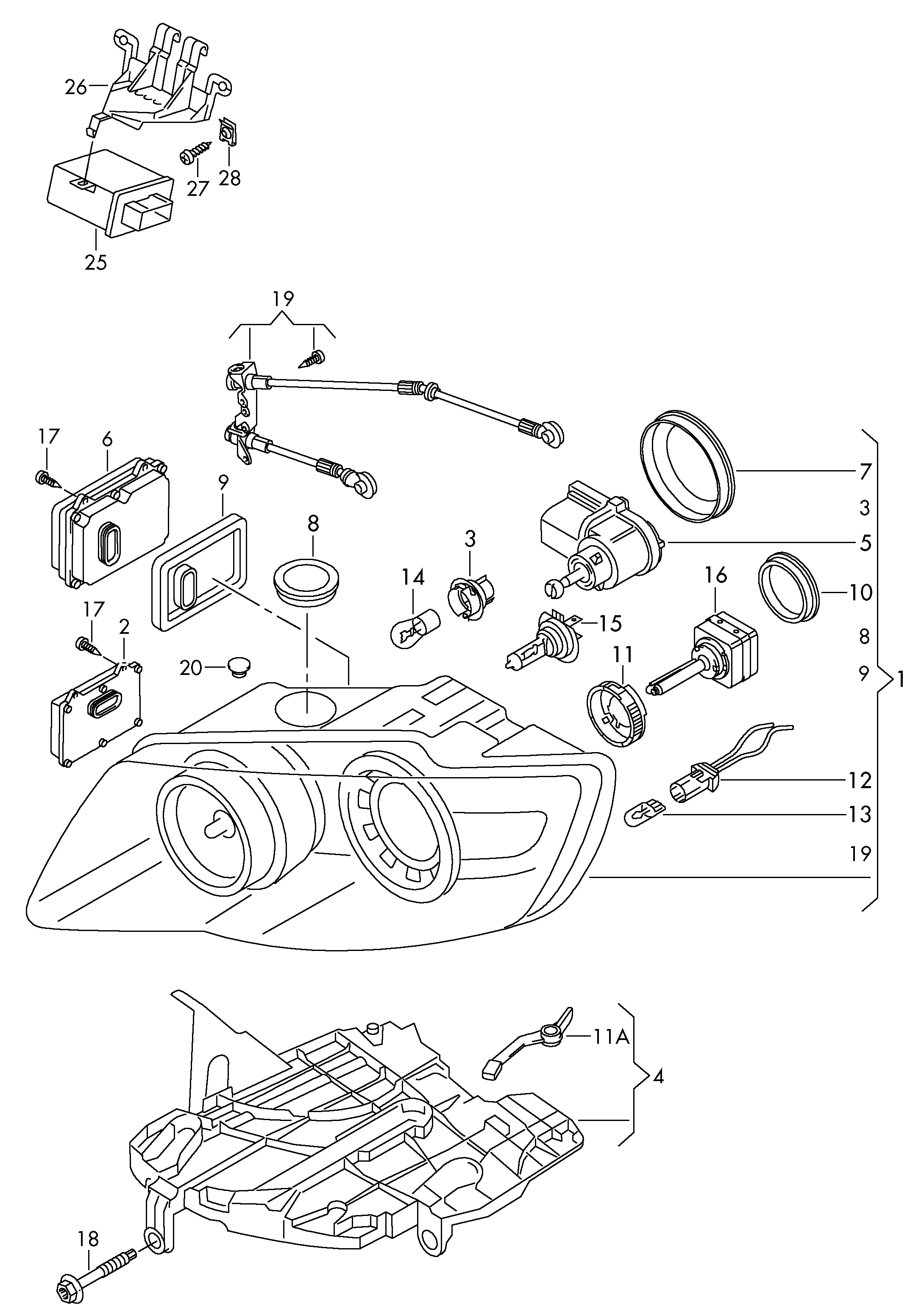 VW 7L6941329B - Устройство управления, освещение autospares.lv