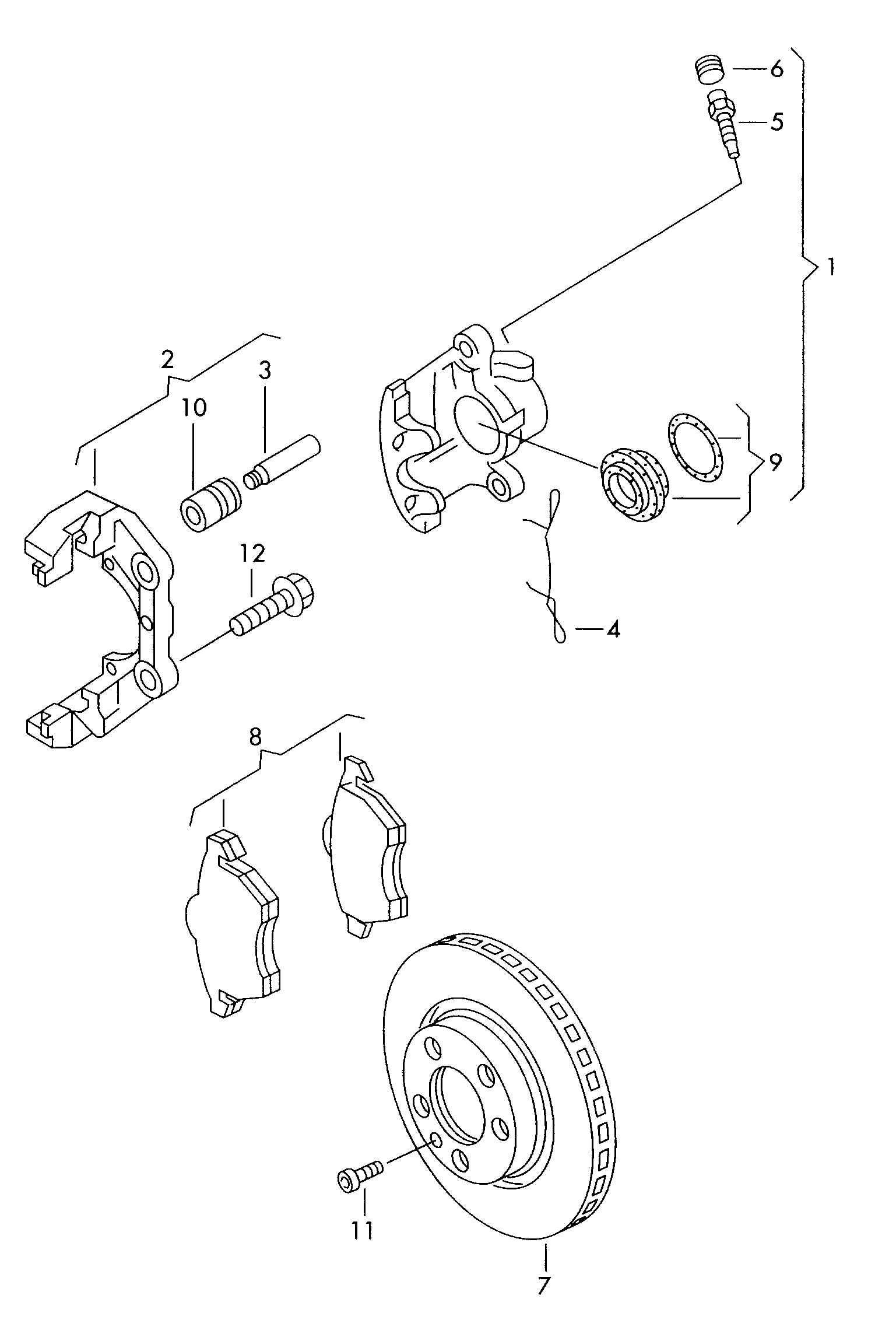 Skoda 7M0 698 151 B - Тормозные колодки, дисковые, комплект autospares.lv