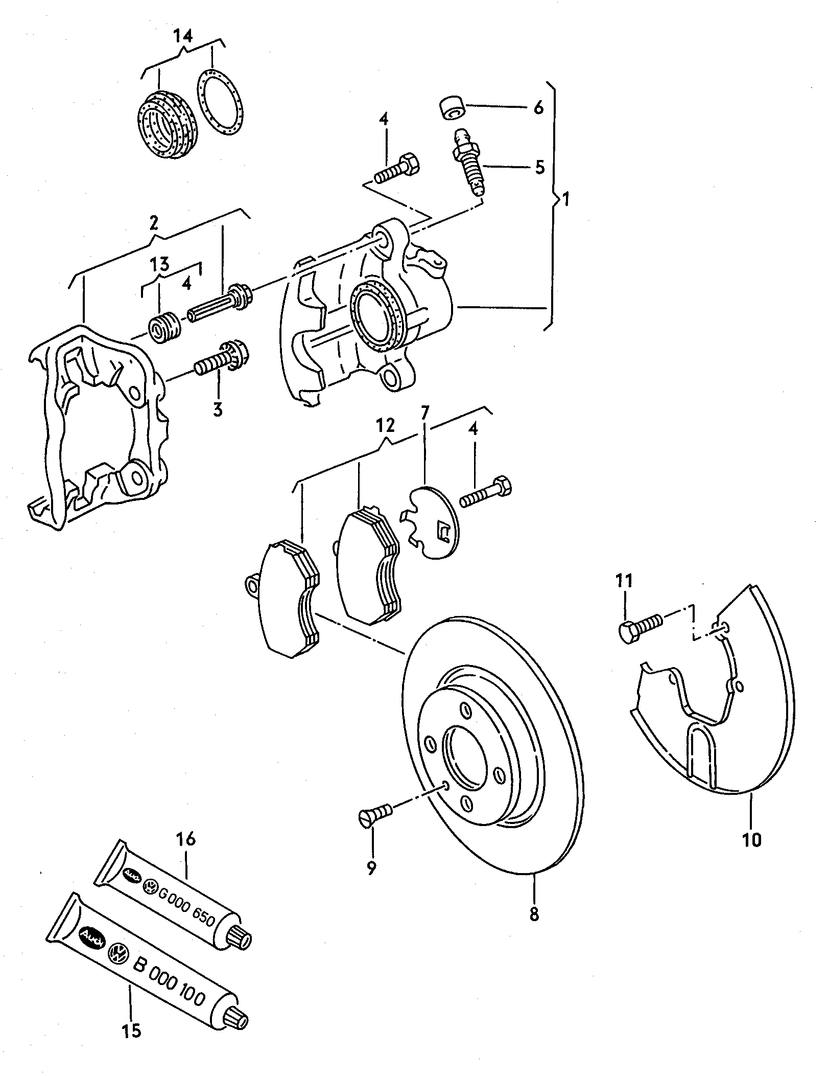 Seat 443 698 470 - Комплект принадлежностей, тормозной суппорт autospares.lv