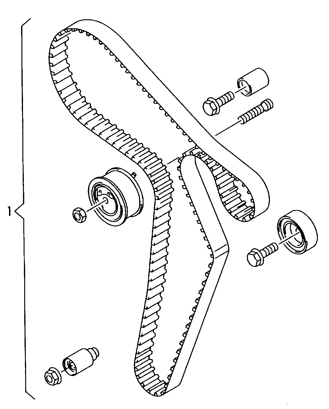 VW 03L198119C - Комплект зубчатого ремня ГРМ autospares.lv