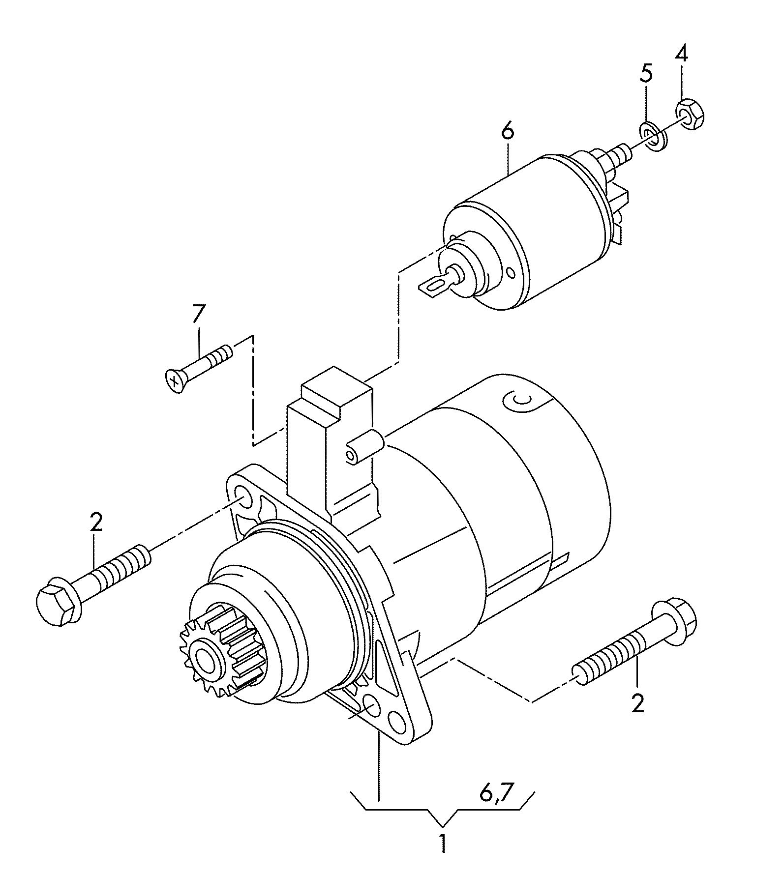 Skoda 02Z 911 023 P - Стартер autospares.lv