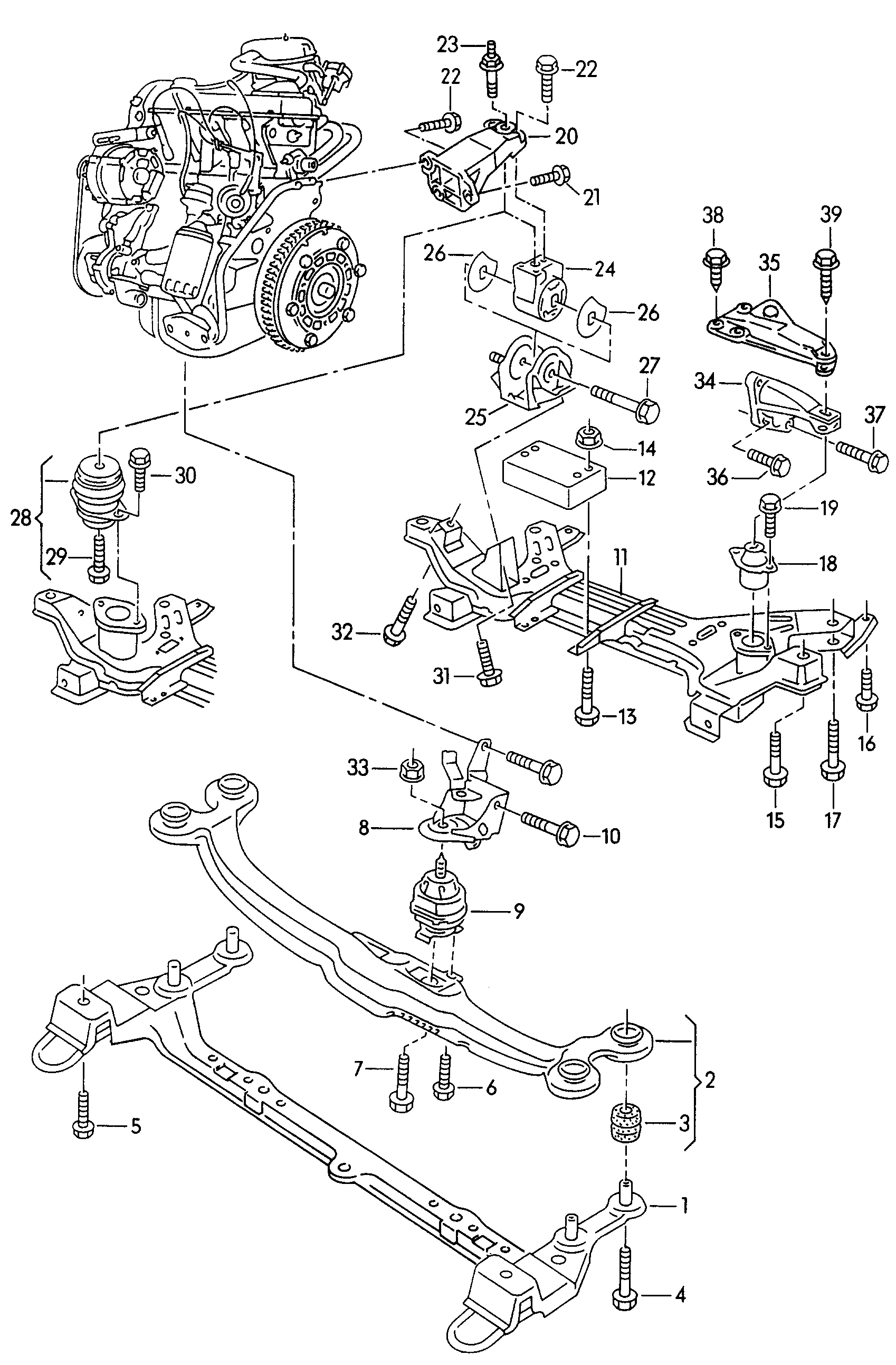 VW (FAW) 191 199 262 A - Подушка, опора, подвеска двигателя autospares.lv