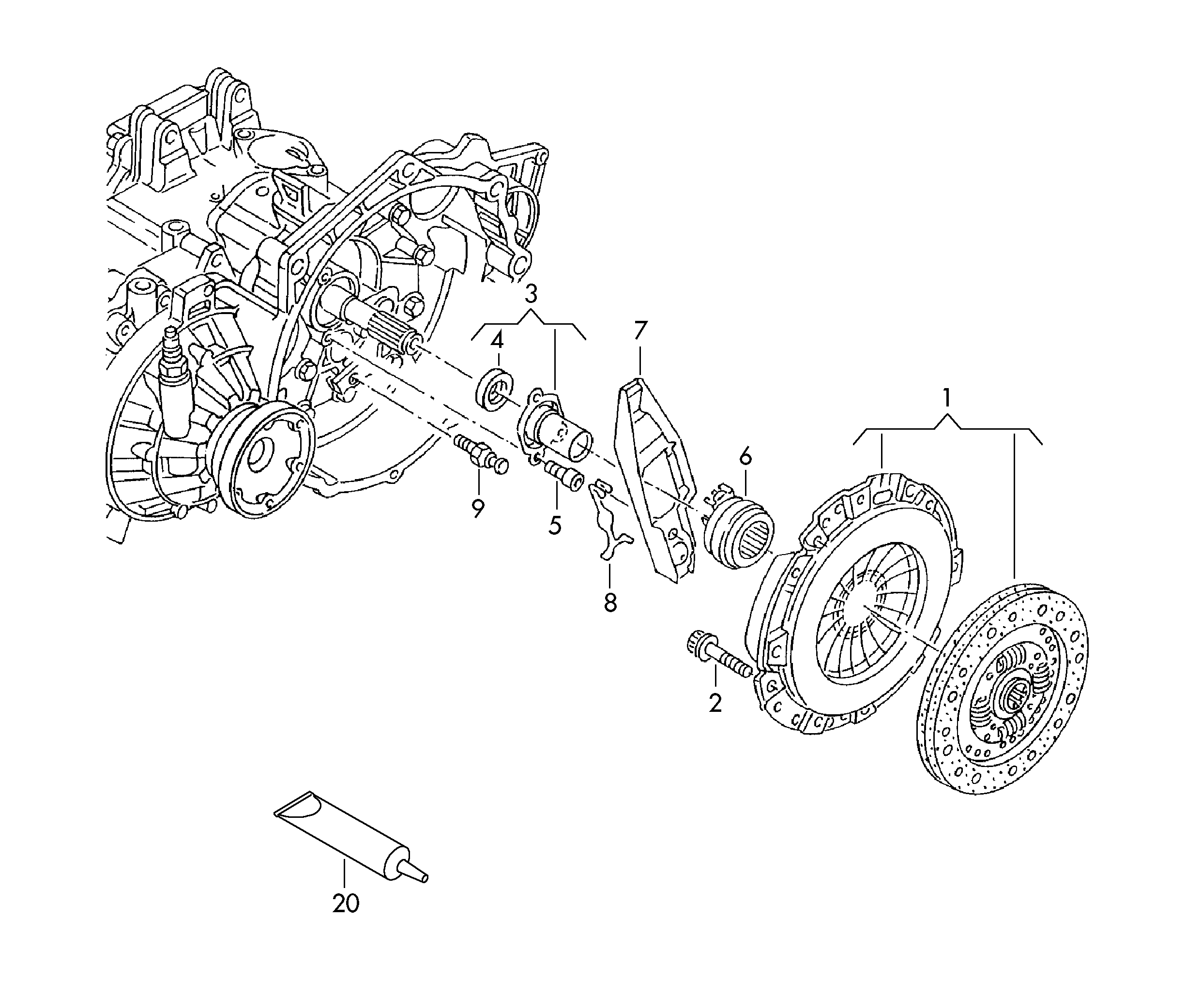 Seat 04L 141 015 D - Комплект сцепления autospares.lv