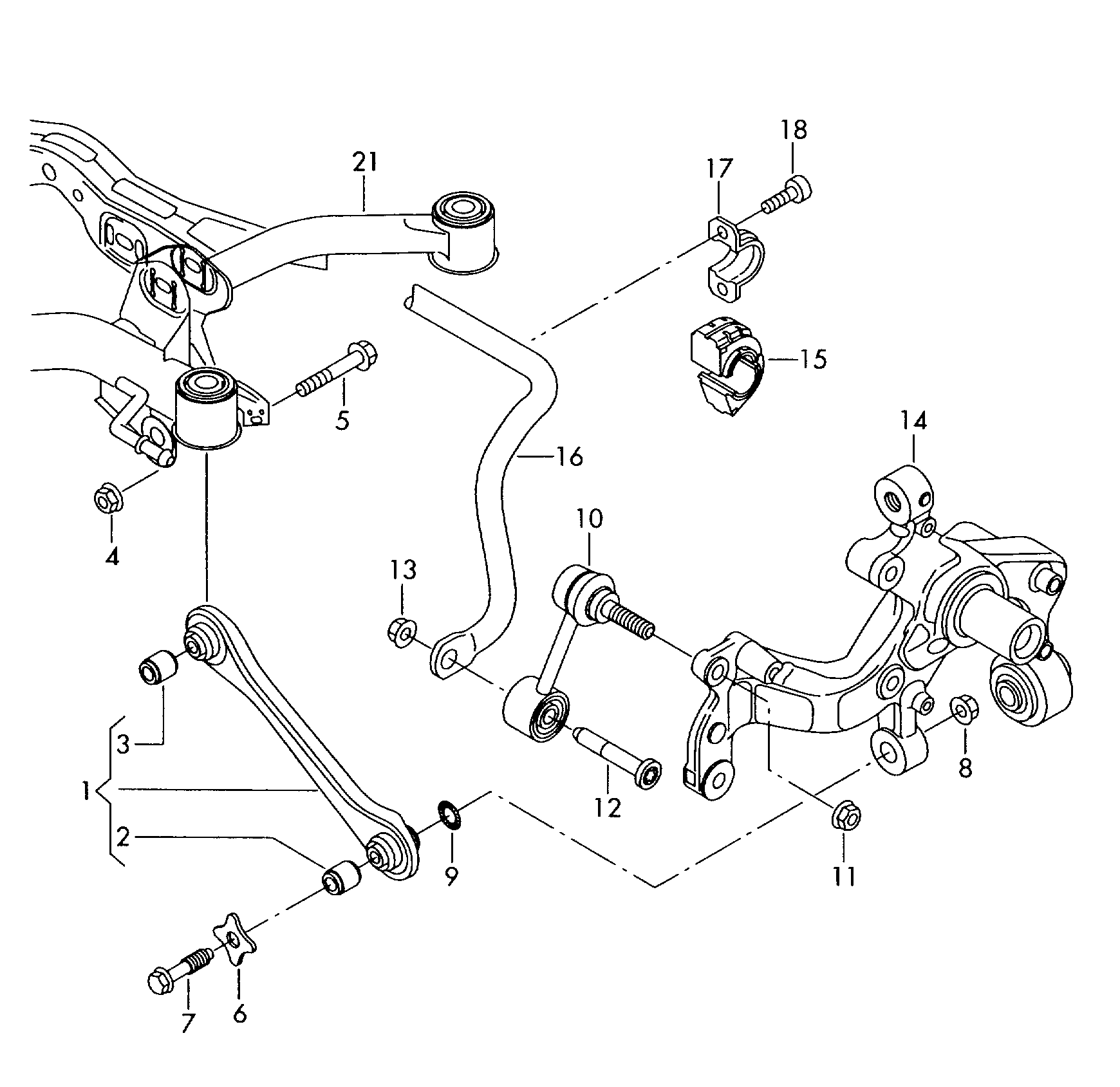 VW 1K0 505 465 AA - Тяга / стойка, стабилизатор autospares.lv