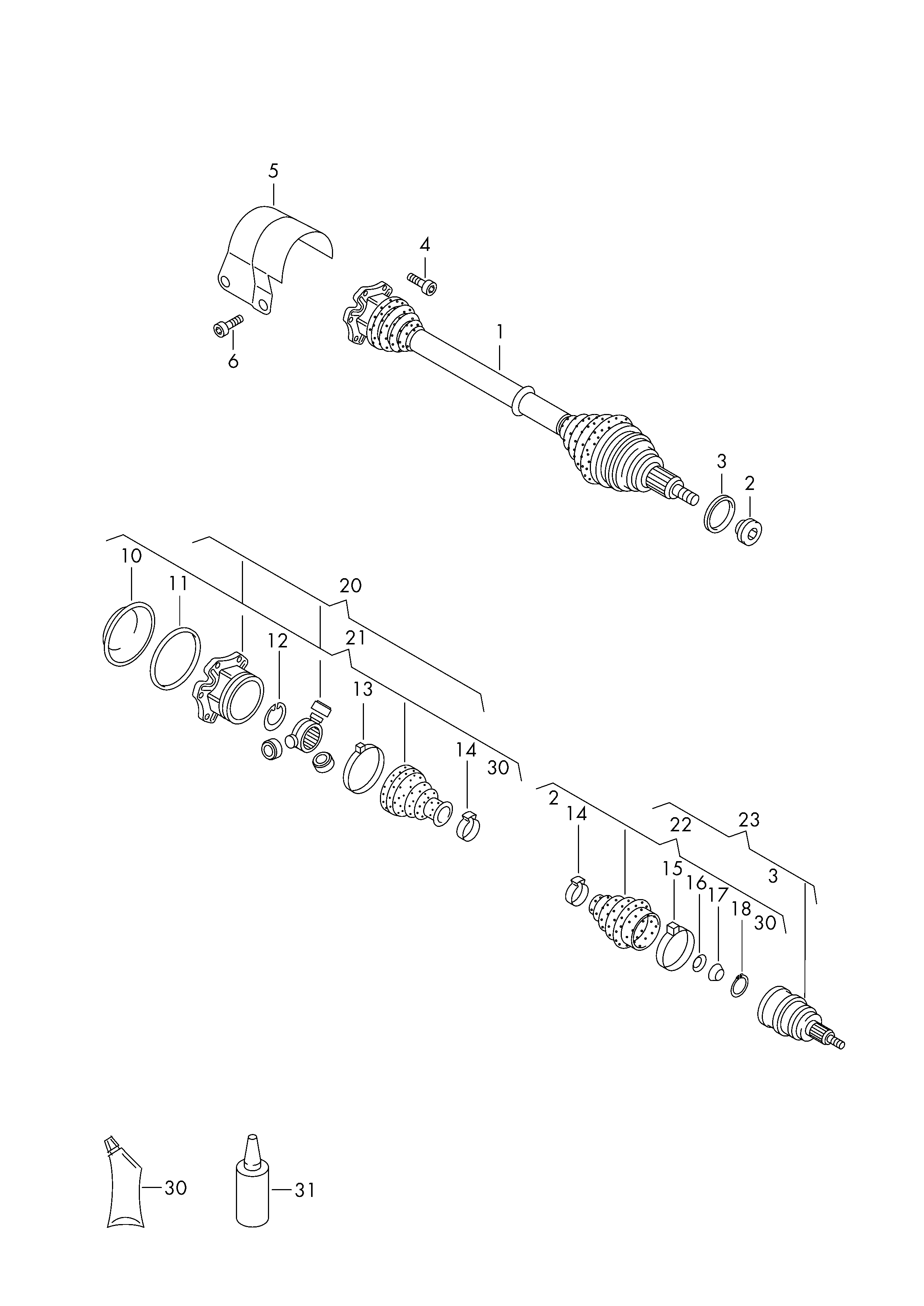 VAG 6Q0407451LX - Шарнирный комплект, ШРУС, приводной вал autospares.lv