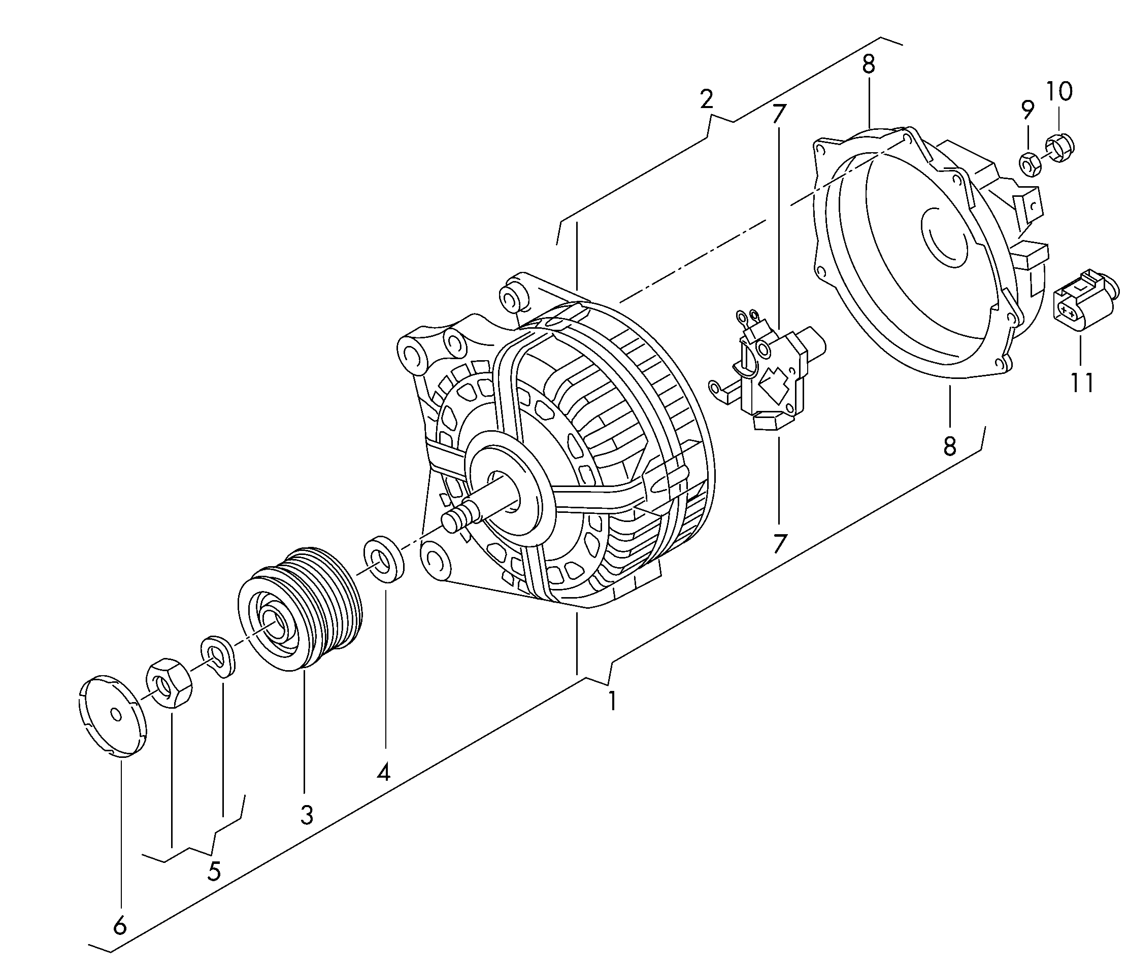 AUDI 06H903017E - Шкив генератора, муфта autospares.lv