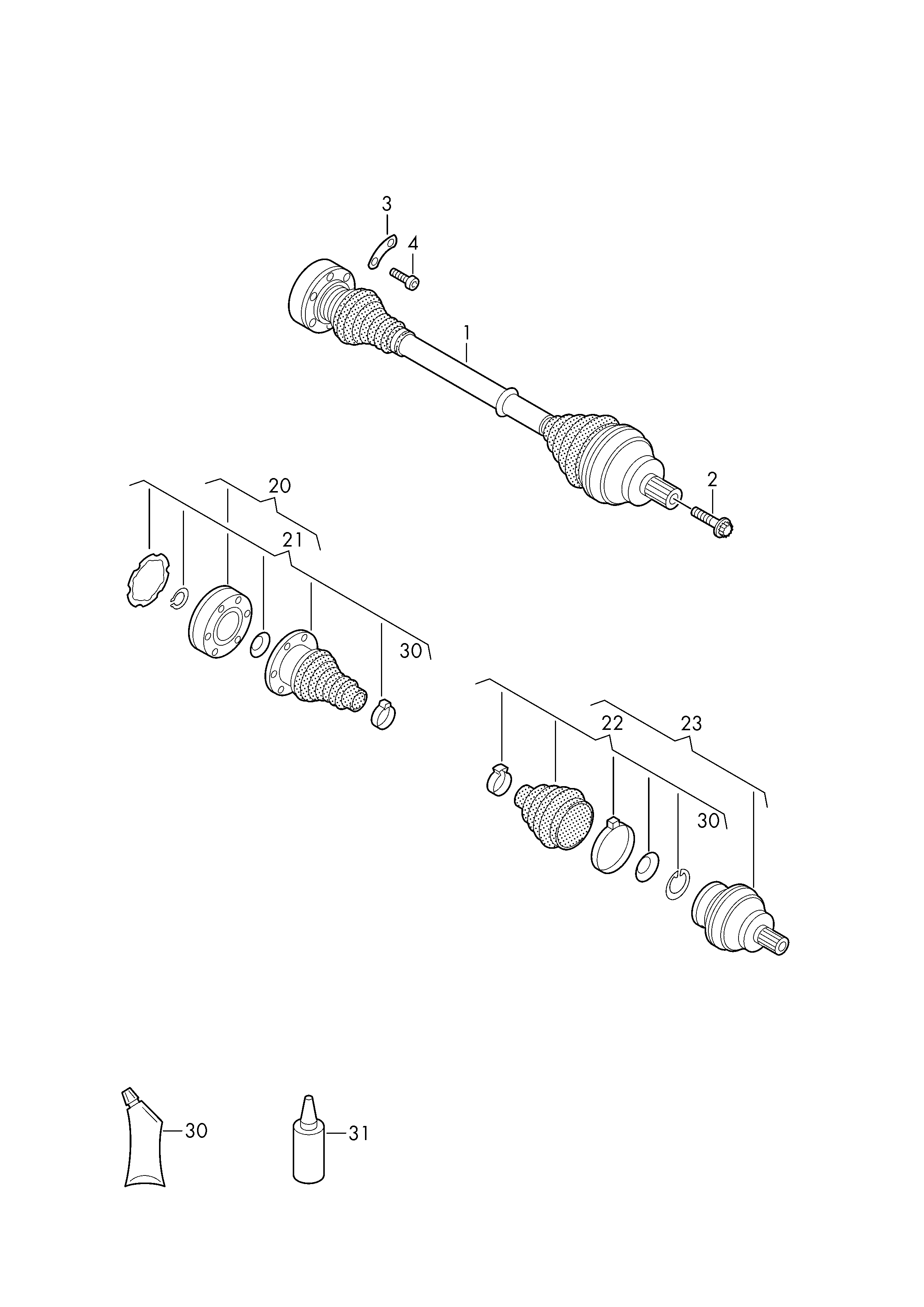 VW 1K0598099 - Шарнирный комплект, ШРУС, приводной вал autospares.lv