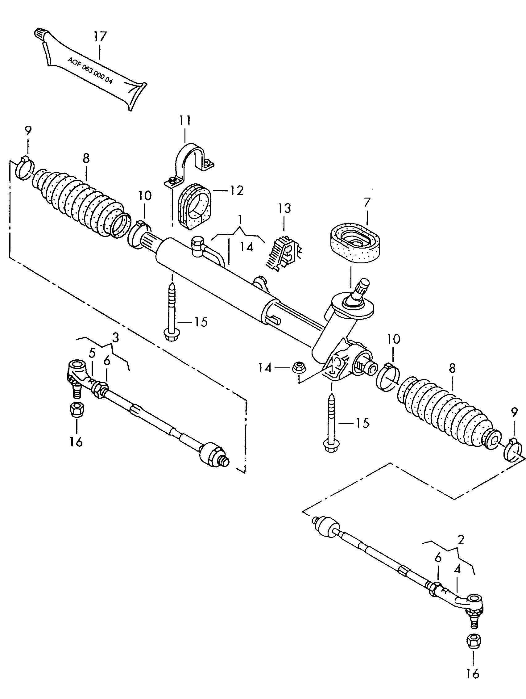 Skoda 6N1422061E - Рулевой механизм, рейка autospares.lv