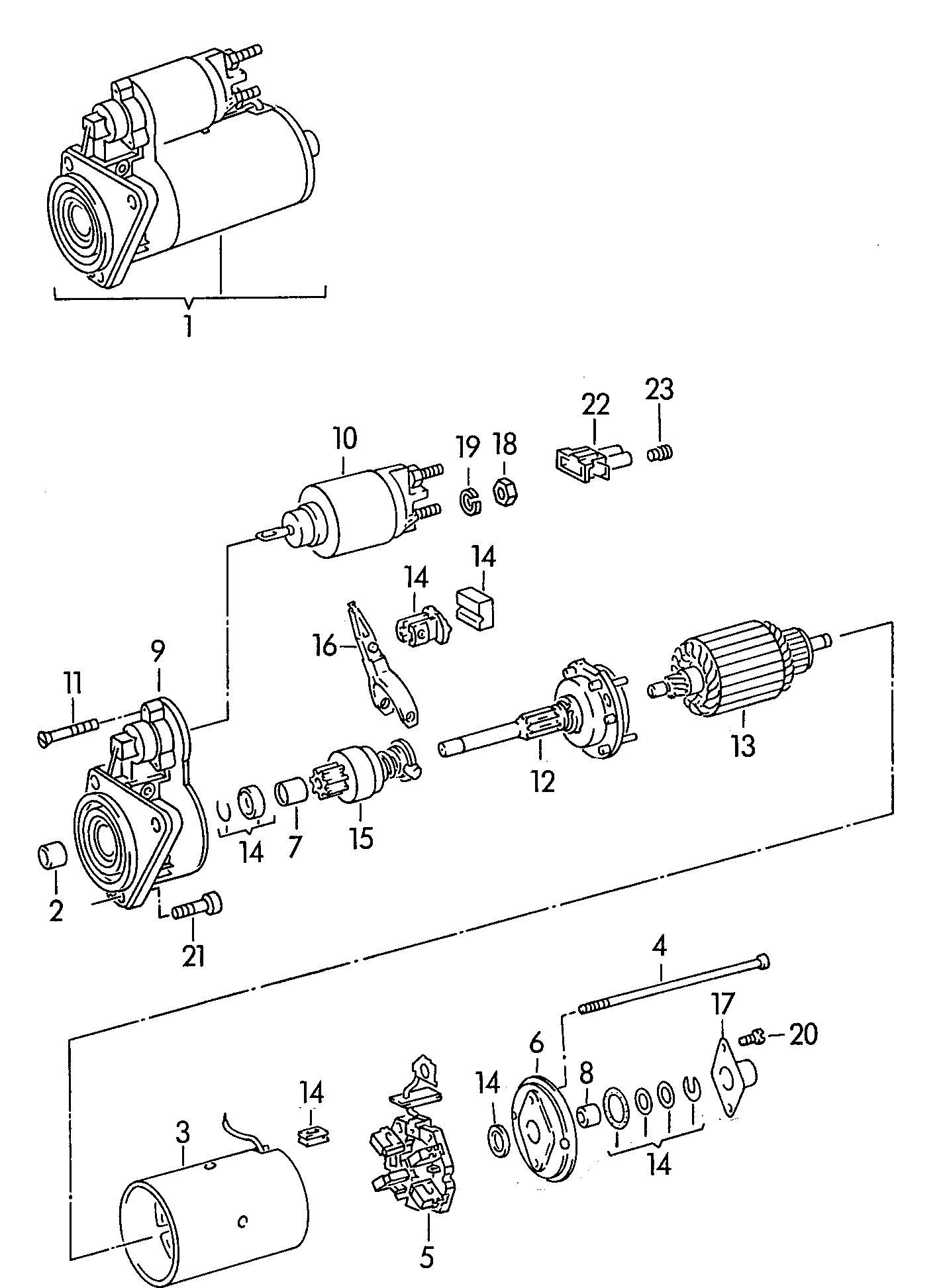 VW 001911287 - Тяговое реле, соленоид, стартер autospares.lv