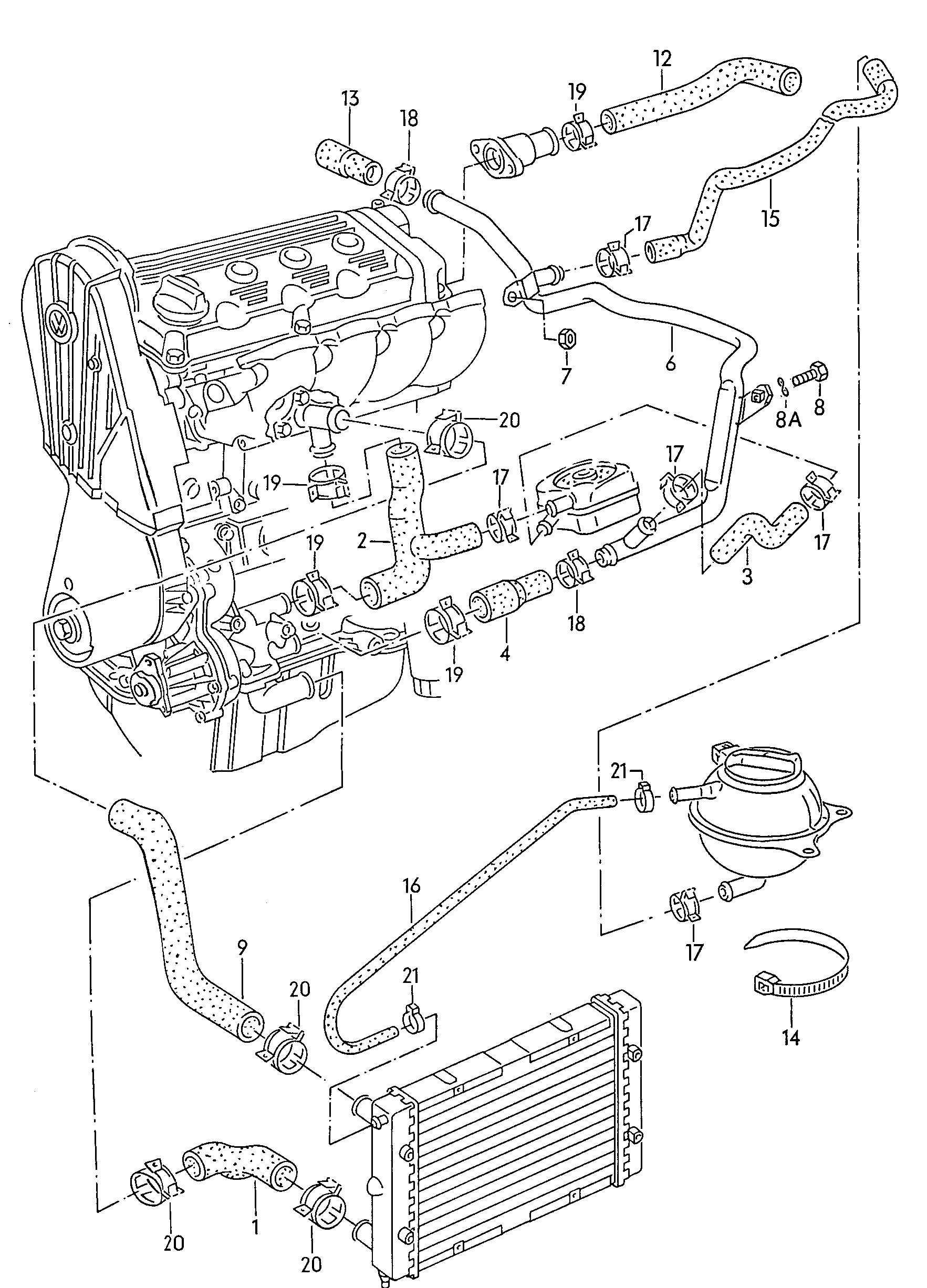 VW 191 121 051 E - Шланг радиатора autospares.lv