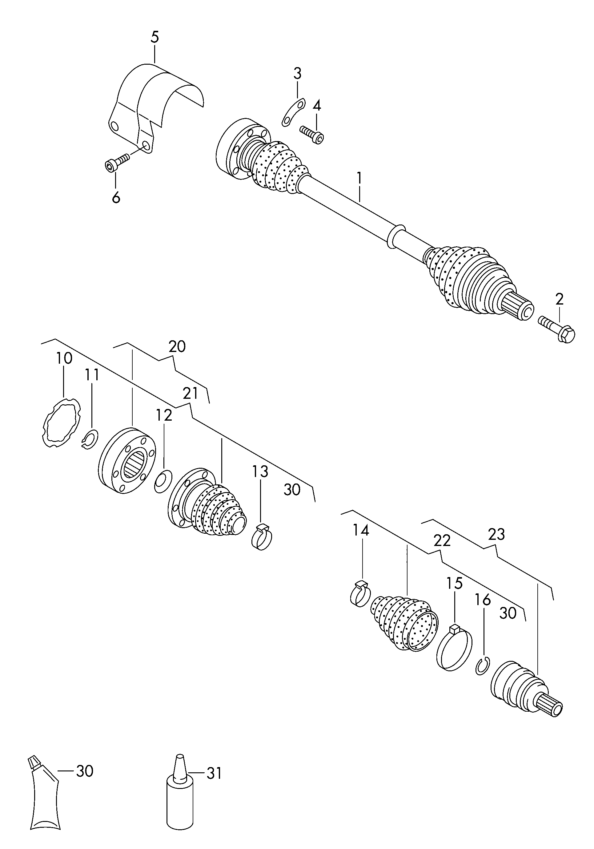 AUDI 5Q0407271A - Приводной вал autospares.lv