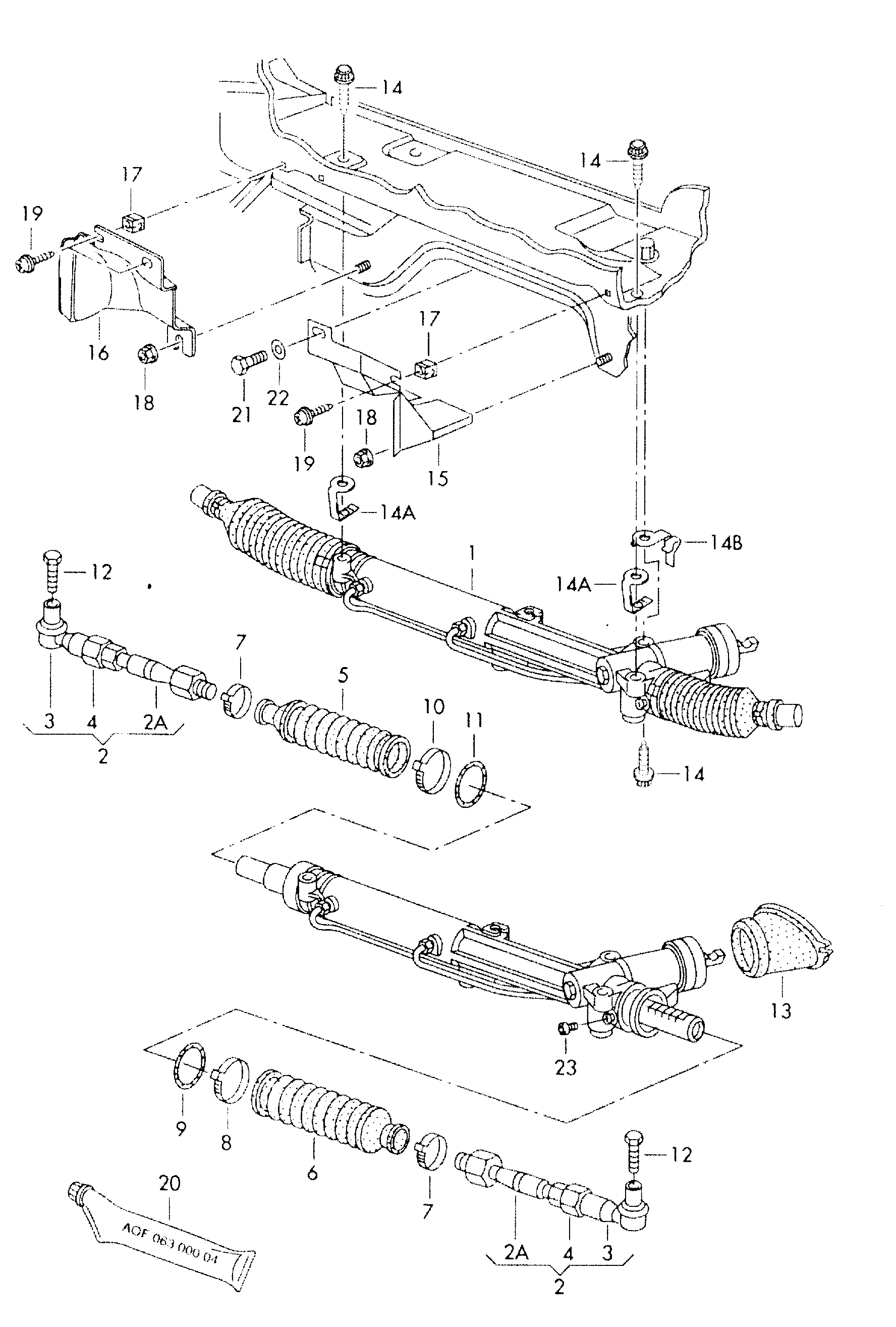 AUDI 8D1422052KX - Рулевой механизм, рейка autospares.lv