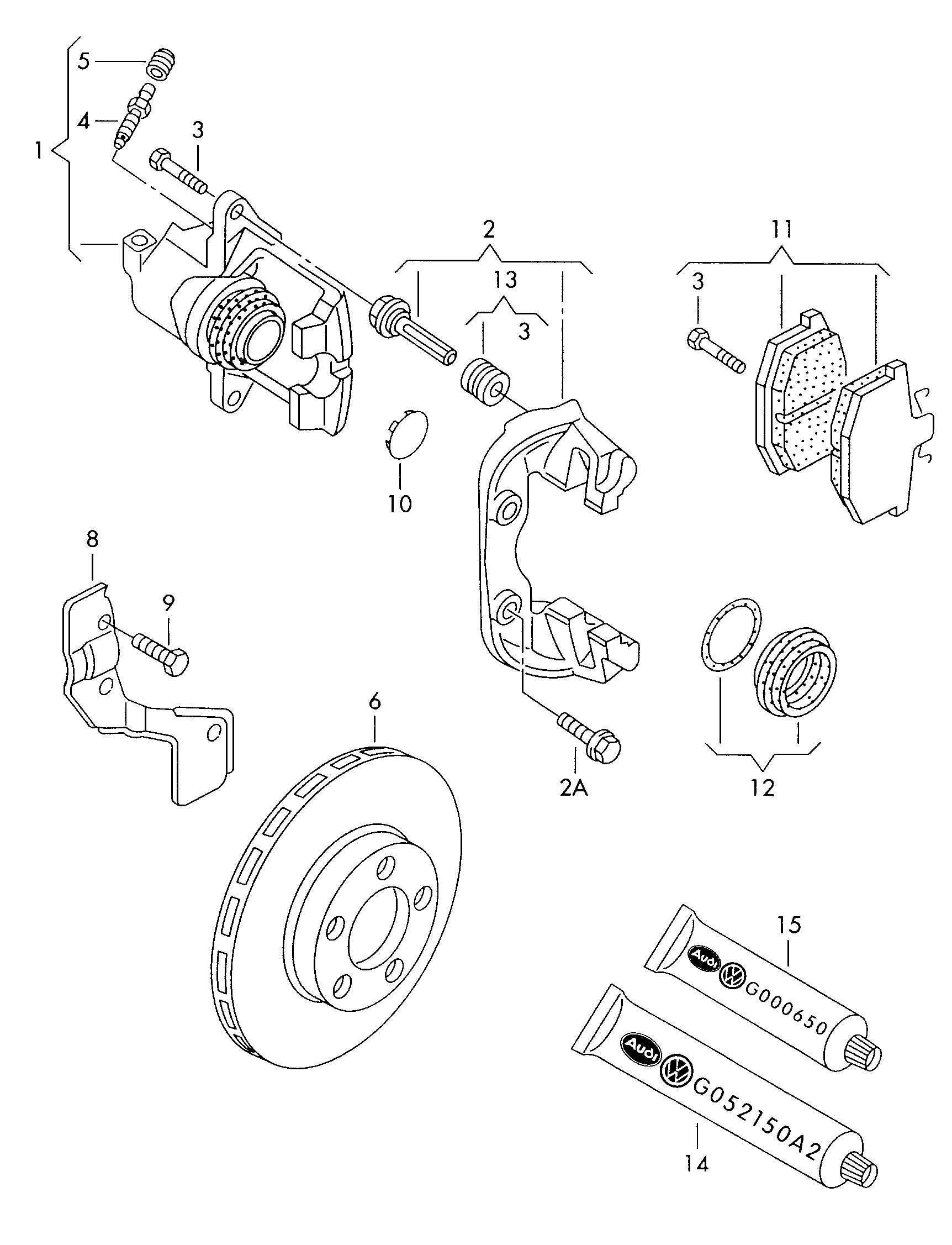 AUDI 8E0 615 123 X - Тормозной суппорт autospares.lv