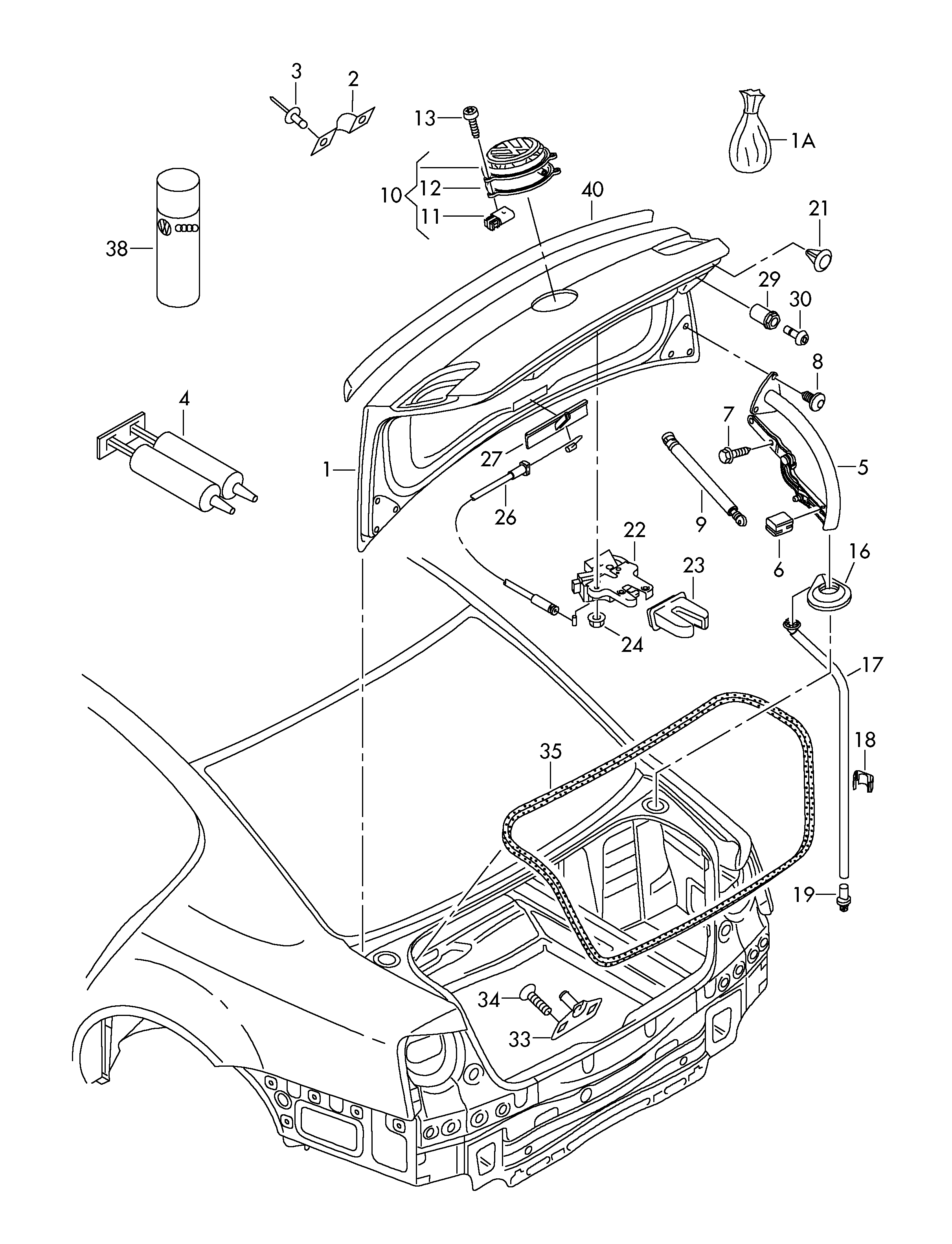 Skoda 3C5827550C - Газовая пружина, упор autospares.lv