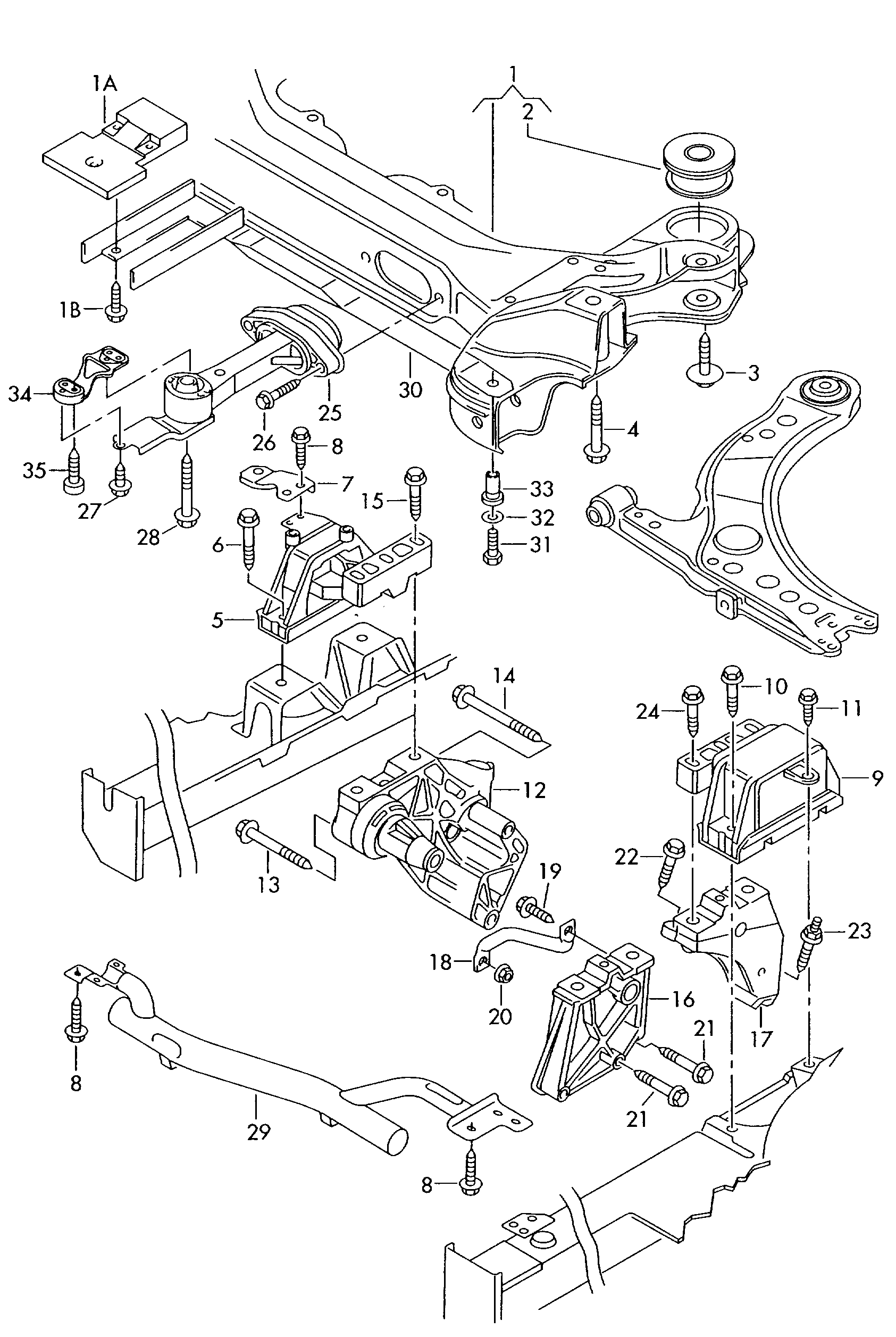 VW 1J0 199 851 N - Подвеска, автоматическая коробка передач autospares.lv