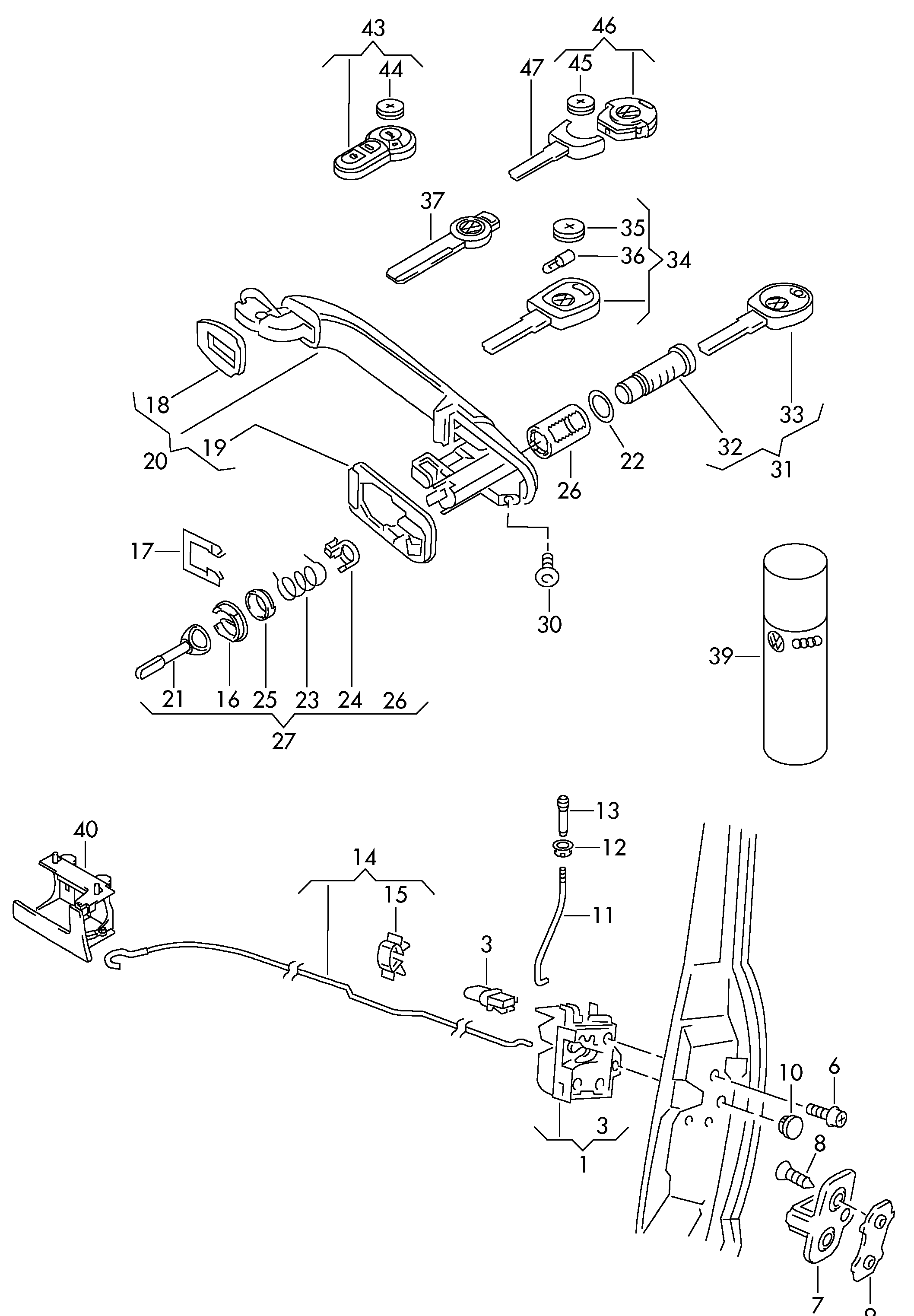 Seat 6N0 837 229A - Цилиндр замка autospares.lv