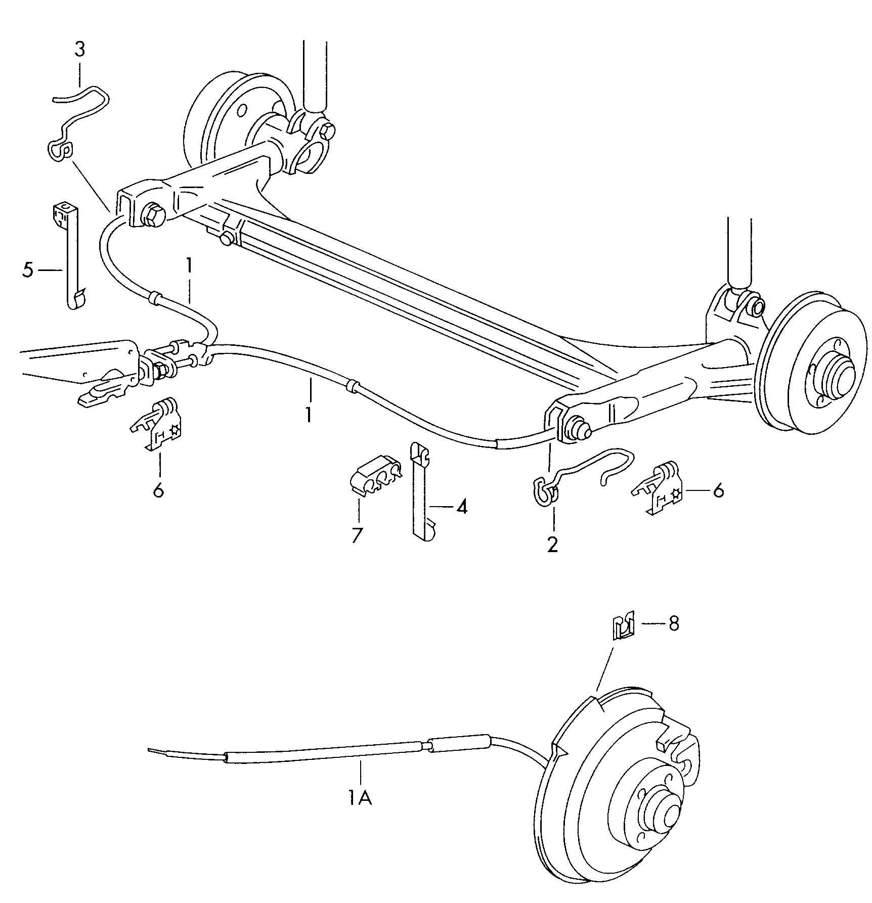 AUDI 6N0609721K - Тросик, cтояночный тормоз autospares.lv