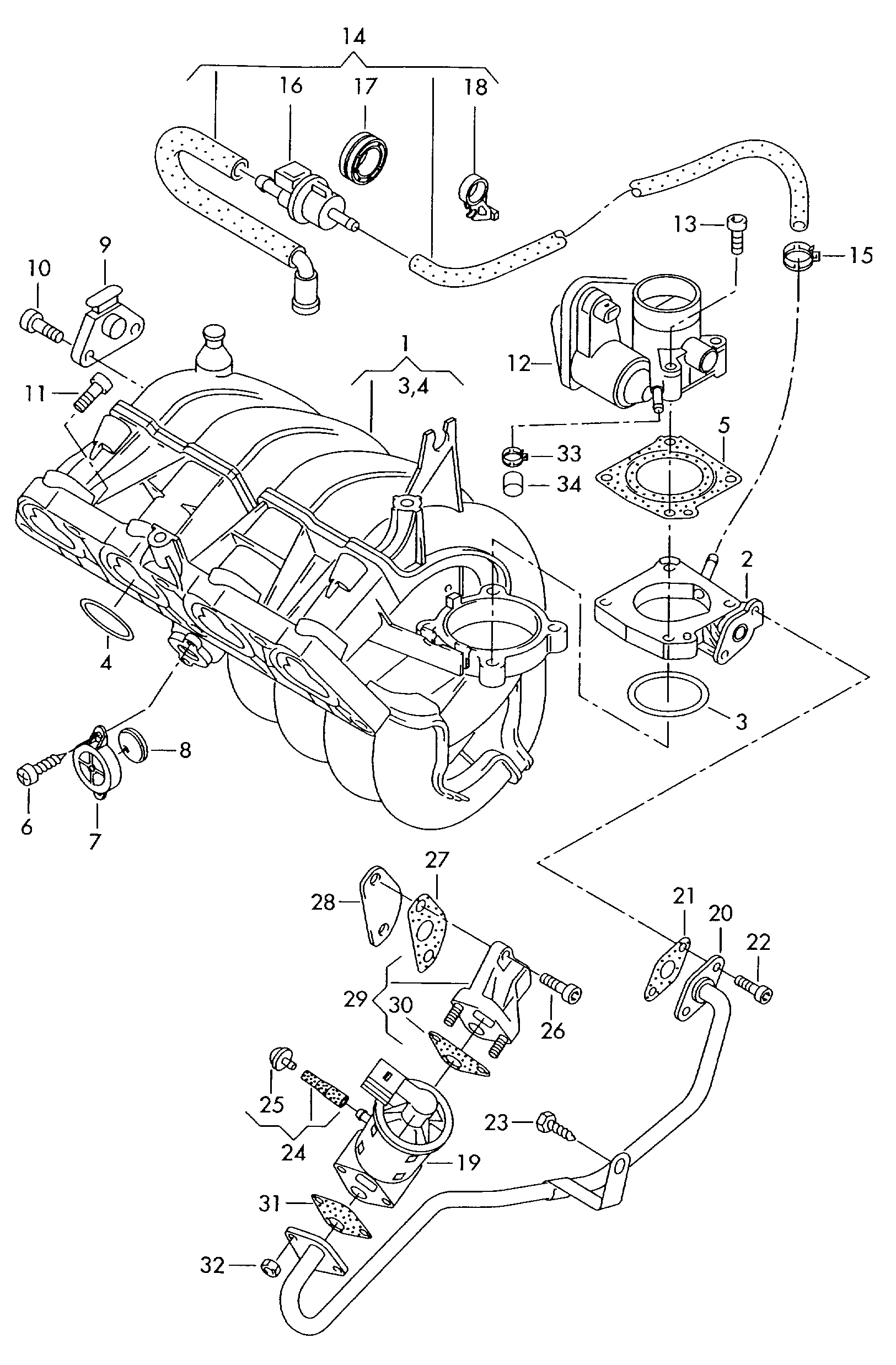 VW 036 906 051 - Датчик, давление во впускной трубе autospares.lv