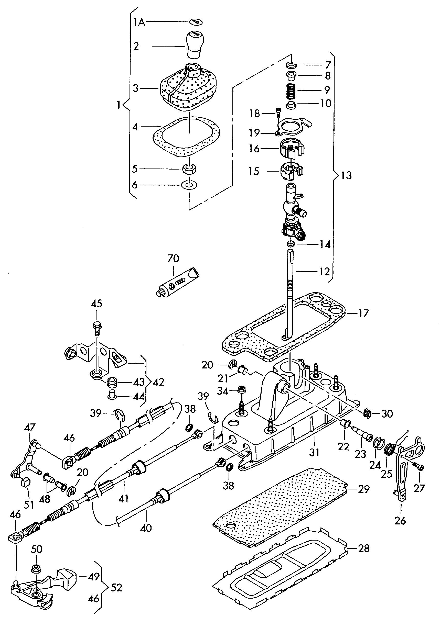 Seat 1K0 711 203F - Ремкомплект, рычаг переключения передач autospares.lv