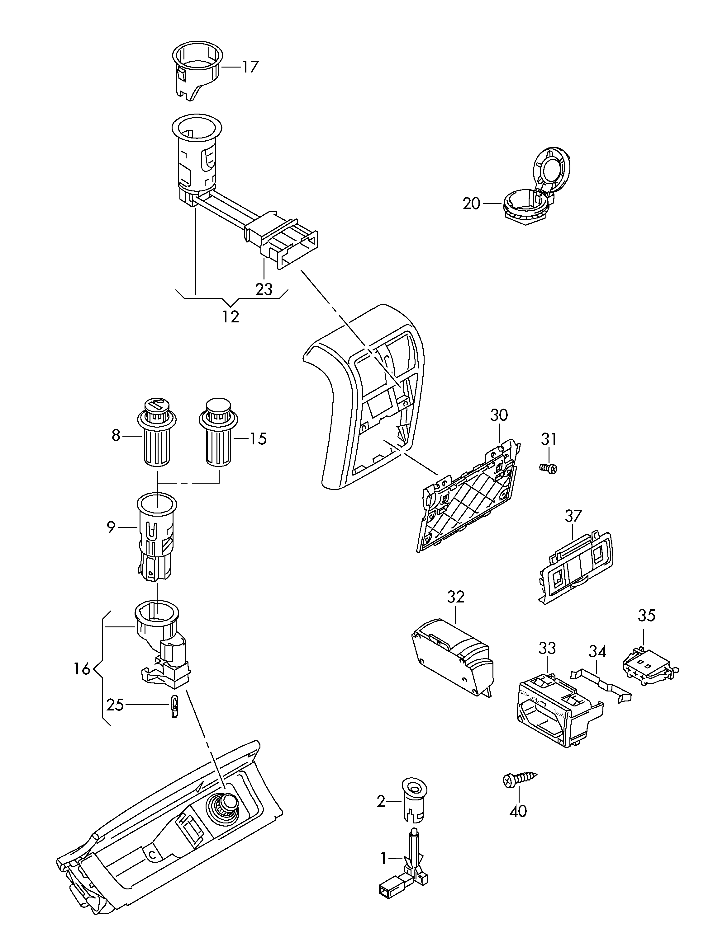 VW 7L6 919 311 - Прикуриватель autospares.lv