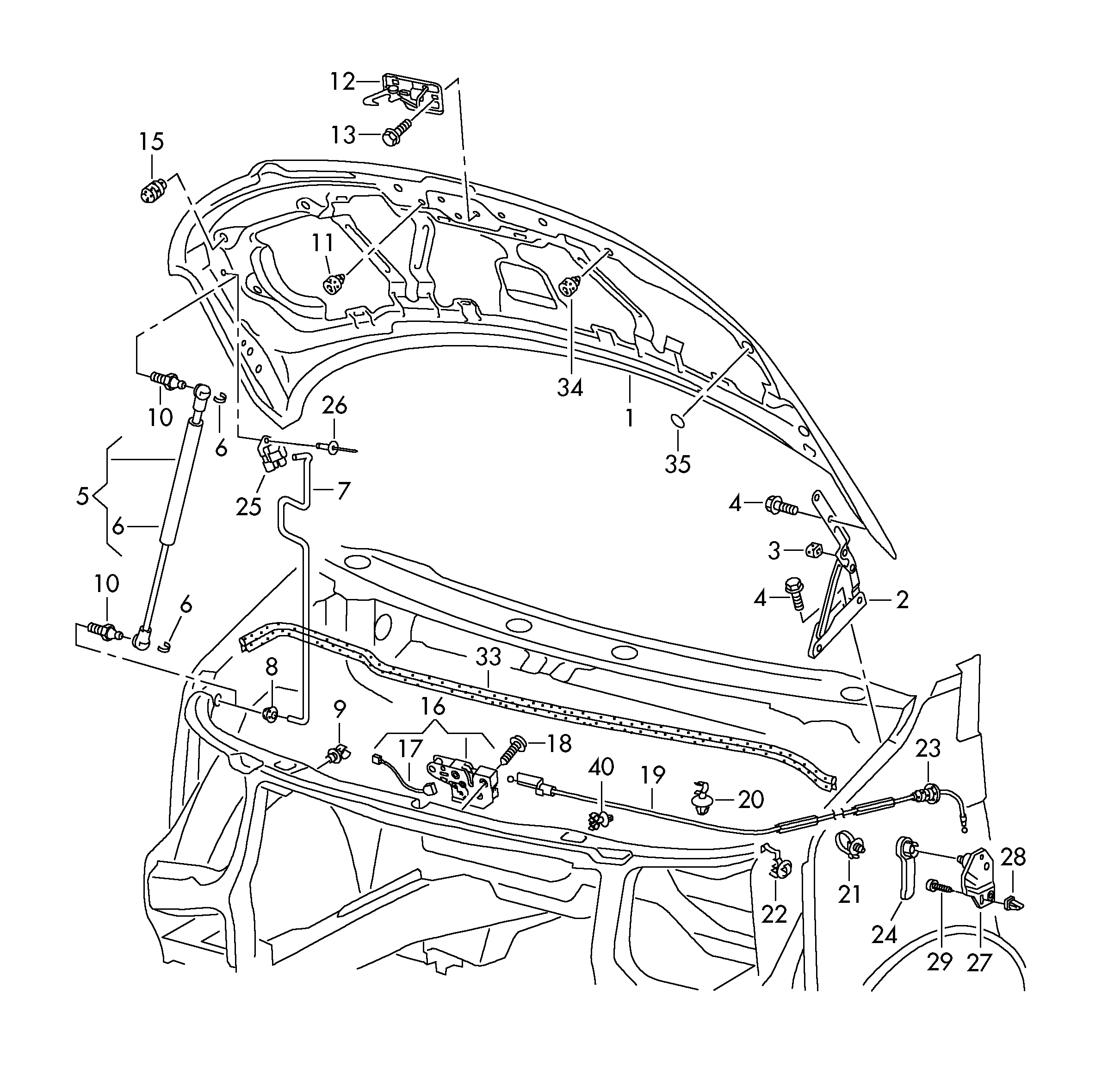 AUDI 7H0823359C - Газовая пружина, капот autospares.lv