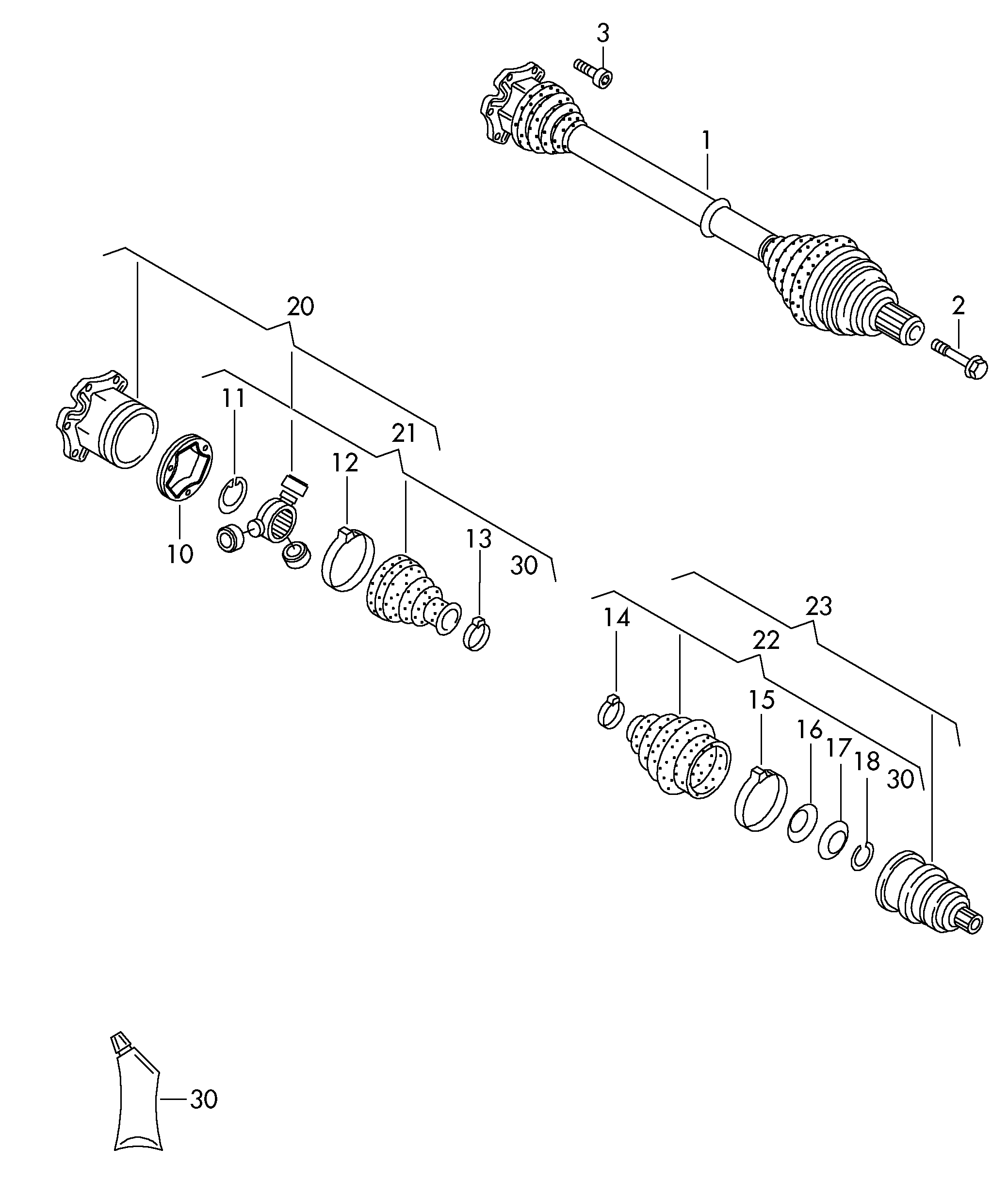 VAG 3Q0 498 103 - Шарнир, ШРУС, приводной вал autospares.lv