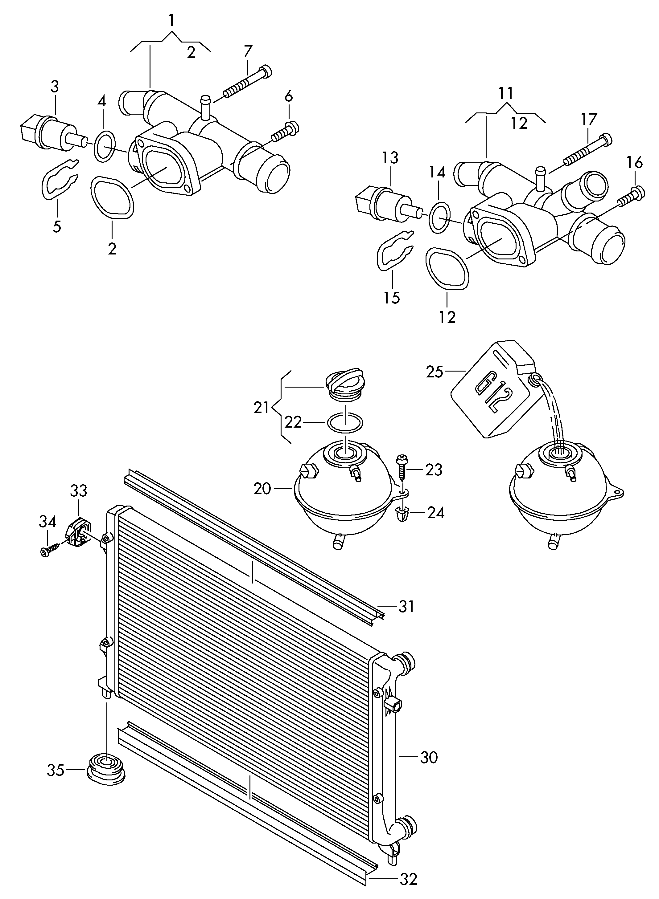 Seat 5N0 121 253 L - Радиатор, охлаждение двигателя autospares.lv