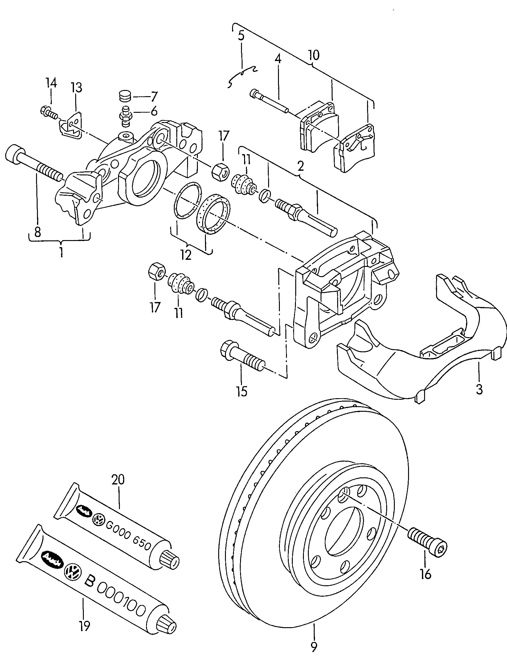 Skoda 701698151H - Тормозные колодки, дисковые, комплект autospares.lv