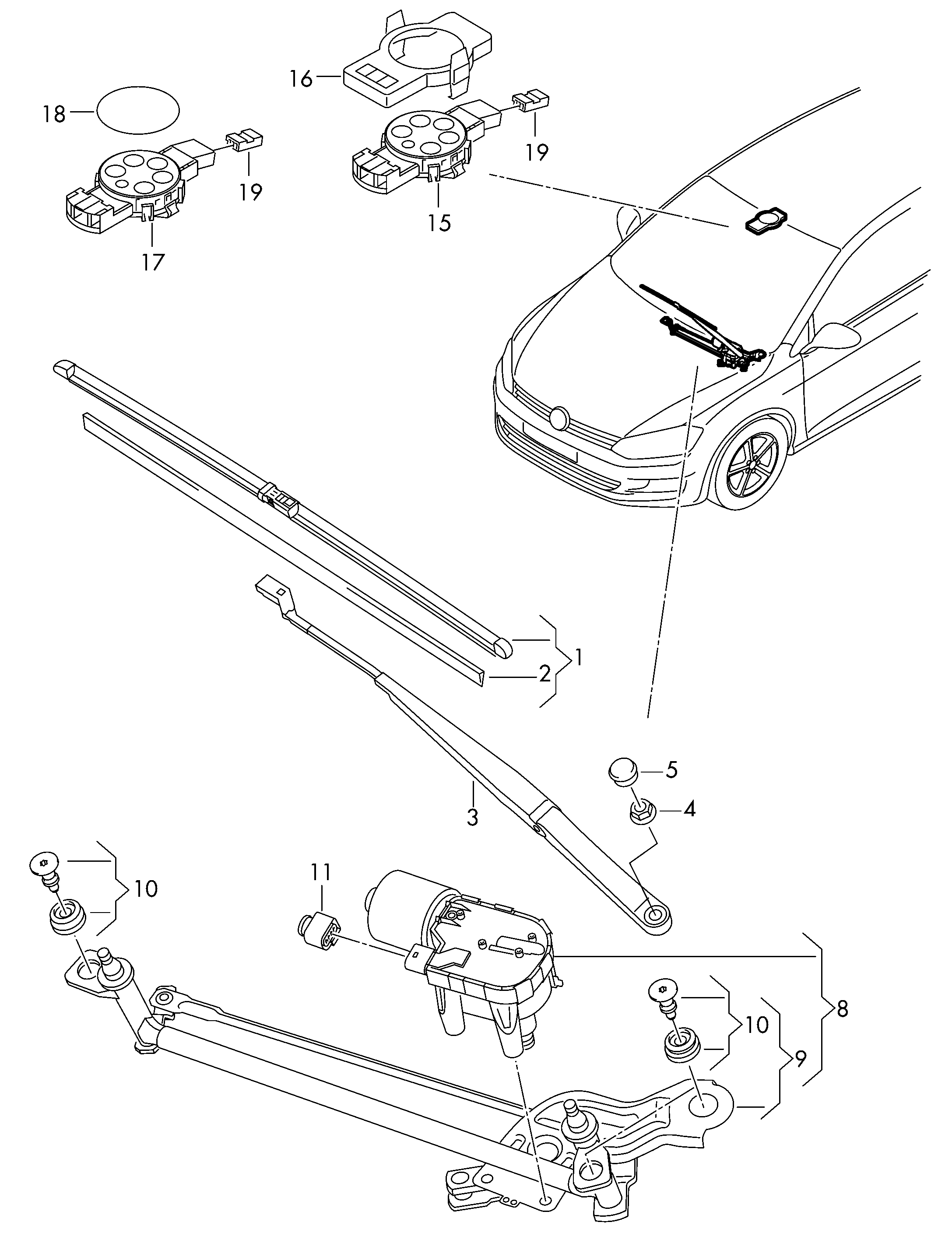 VW 5Q0 955 559A - Датчик дождя autospares.lv