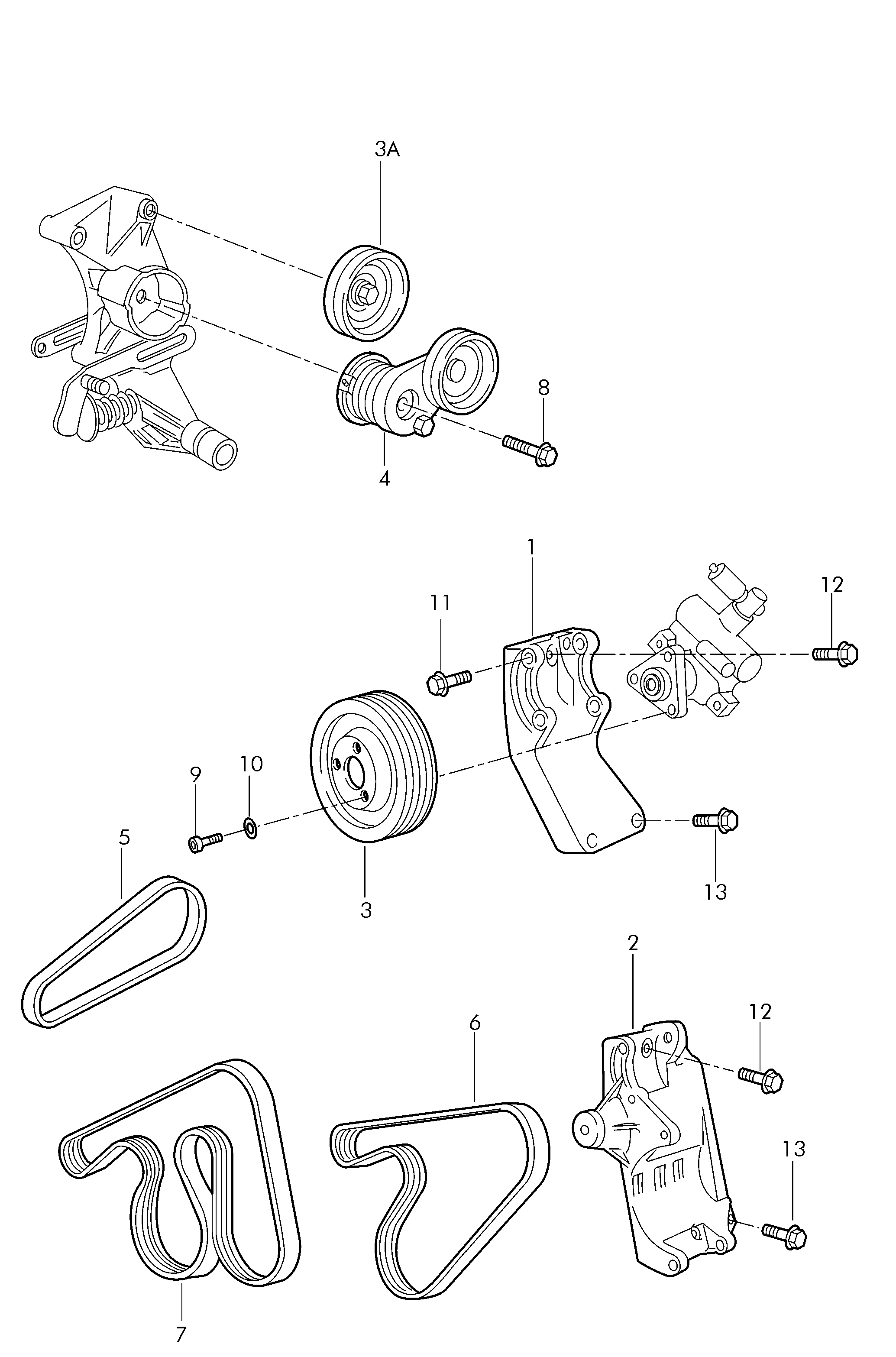 Seat 036 145 299 - Ролик, поликлиновый ремень autospares.lv